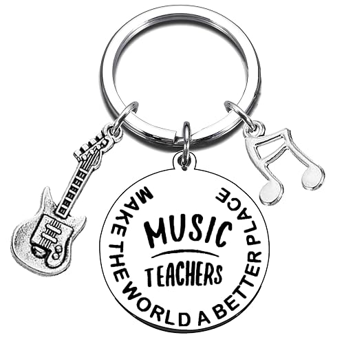 Music Teacher Gifts Guitar Keychain for Christmas Birthday Retirement Inspirational