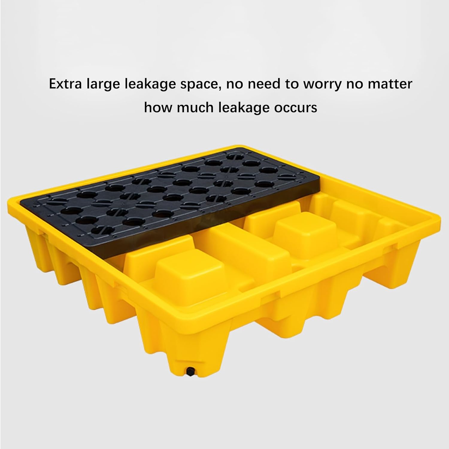 Spill Containment Platform, Yellow and Black Polyethylene Pallets, Detachable Plastic Platform, Modular Factory Garage Leakproof T,One Color-13.19x13.19x2.17in/33.5x33.5x5.5CM