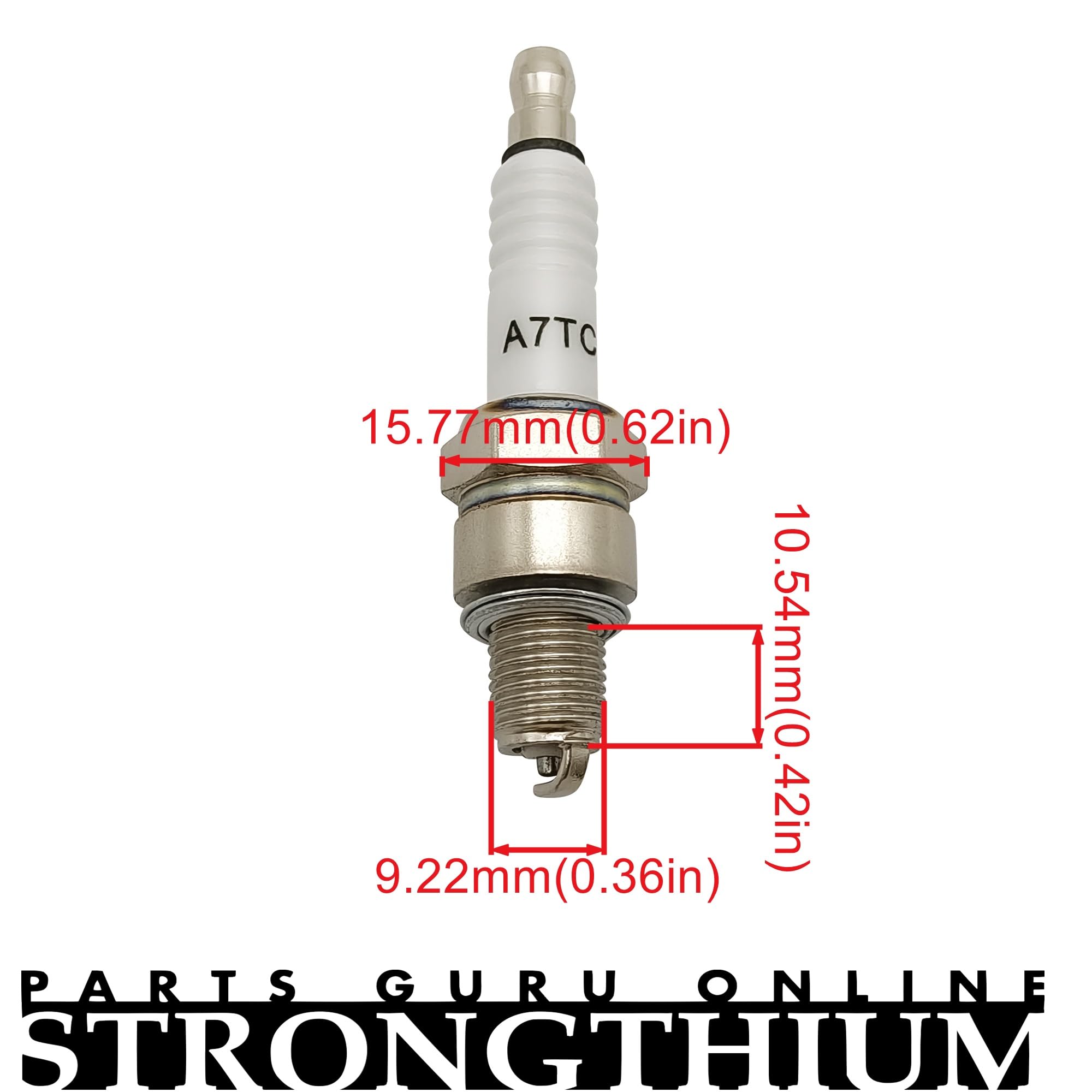 STRONGTHIUM Zündspule GY6 & 2 Stk. A7TC Zündkerze Set für 50cc 110cc 125cc 150cc QMJ/QMI152 157 4-Takt Motor, Zündkabel für SSR125 Roller Moped ATV Quad Go-Kart Dirt Bike Ersetzt C7HSA - 3