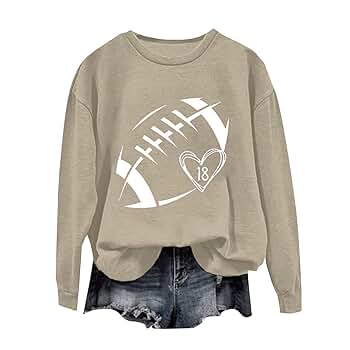 ZWRXW Women's Football Game Day Sweatshirts Crewneck Long