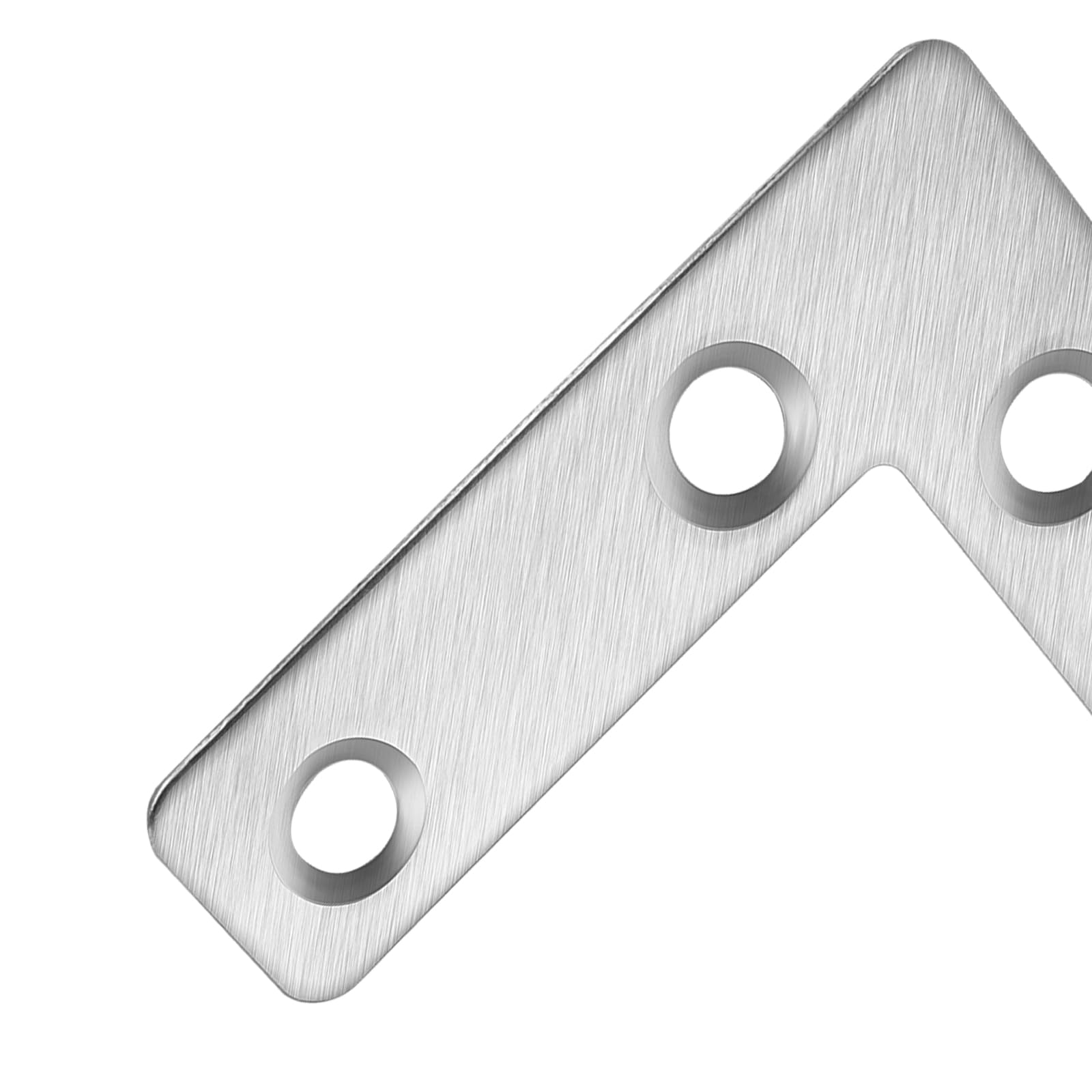 CHUIFAI 50 x Flat Angle 90 Degrees Stainless Steel L-Shape Flat Angle Connectors Flat Angle Brackets L Shape 50 x 50 mm with 160 Screws for Wooden Furniture Tables and Chairs - Image 4
