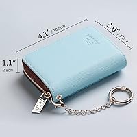 Vista 97 de FurArt - Cartera para tarjetas de crédito, soporte para tarjetas con cremallera para hombres y mujeres, bloqueo RFID, cartera con llavero