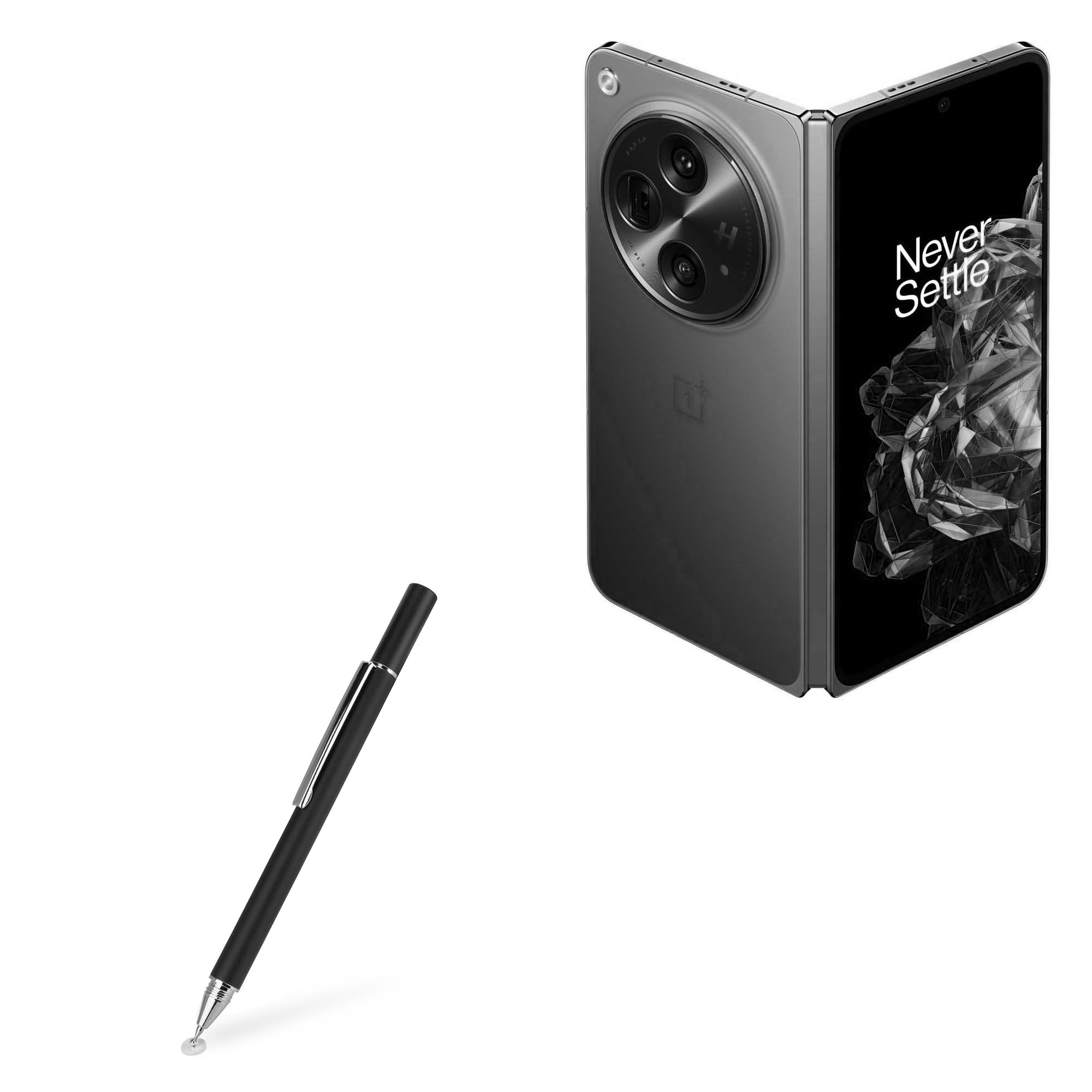 BoxWave Stylus Pen Compatible with OnePlus Open - FineTouch Capacitive Stylus, Super Precise Stylus Pen - Jet Black