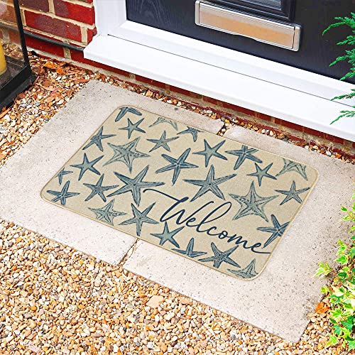 Geeory Summer Door Mat Starfish Welcome Decorative Front Door Mat Farmhouse Home Seasonal Decor For Indoor Outdoor Entrance - 17X29Inch Gk047 #TOP5