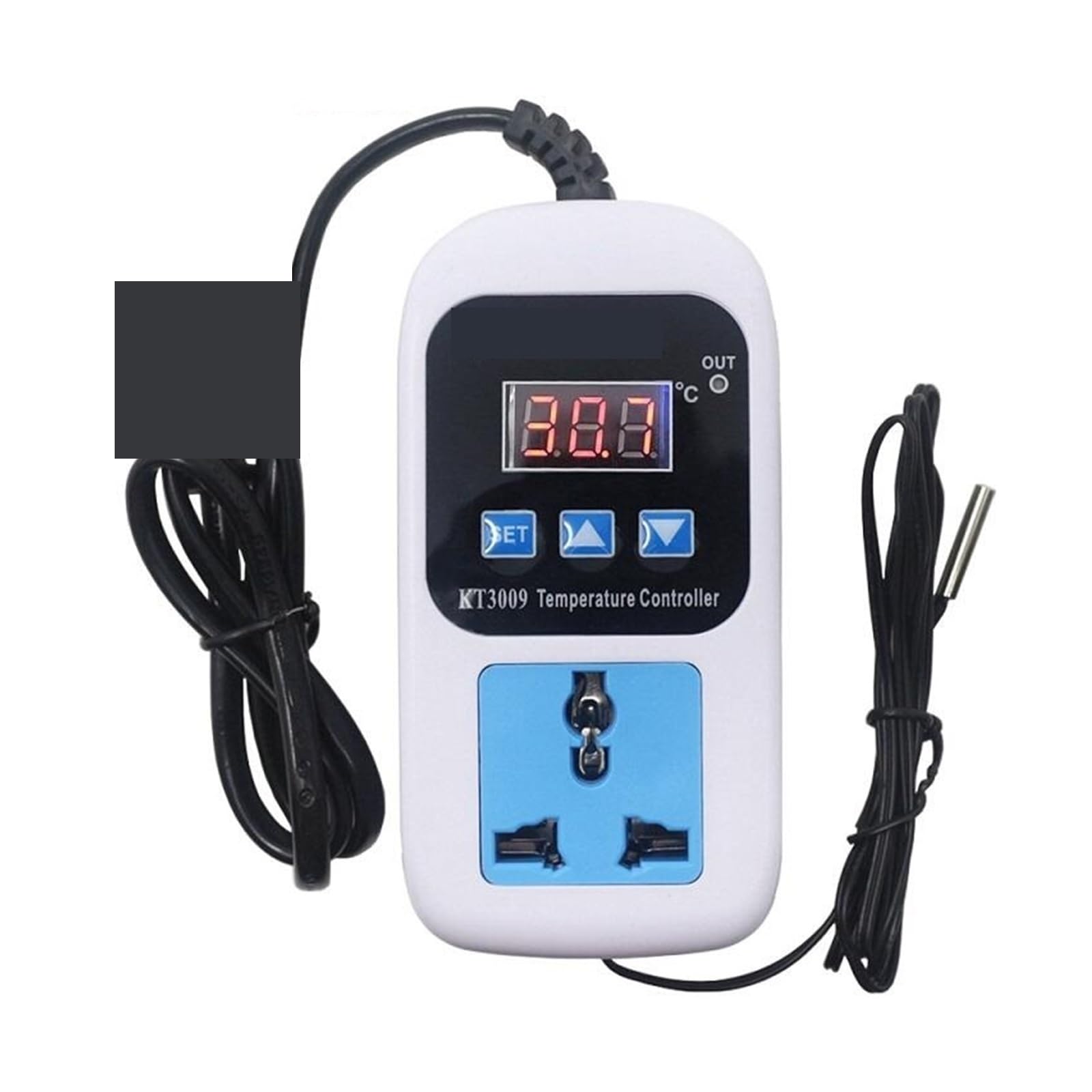 Cyfrowy termostat AC, regulator temperatury regulatora, gniazdo wtykowe do mikrokomputera-50 ~ 110C + czujnik NTC KT3008 KT3009 Cyfrowy dom(3 keys)
