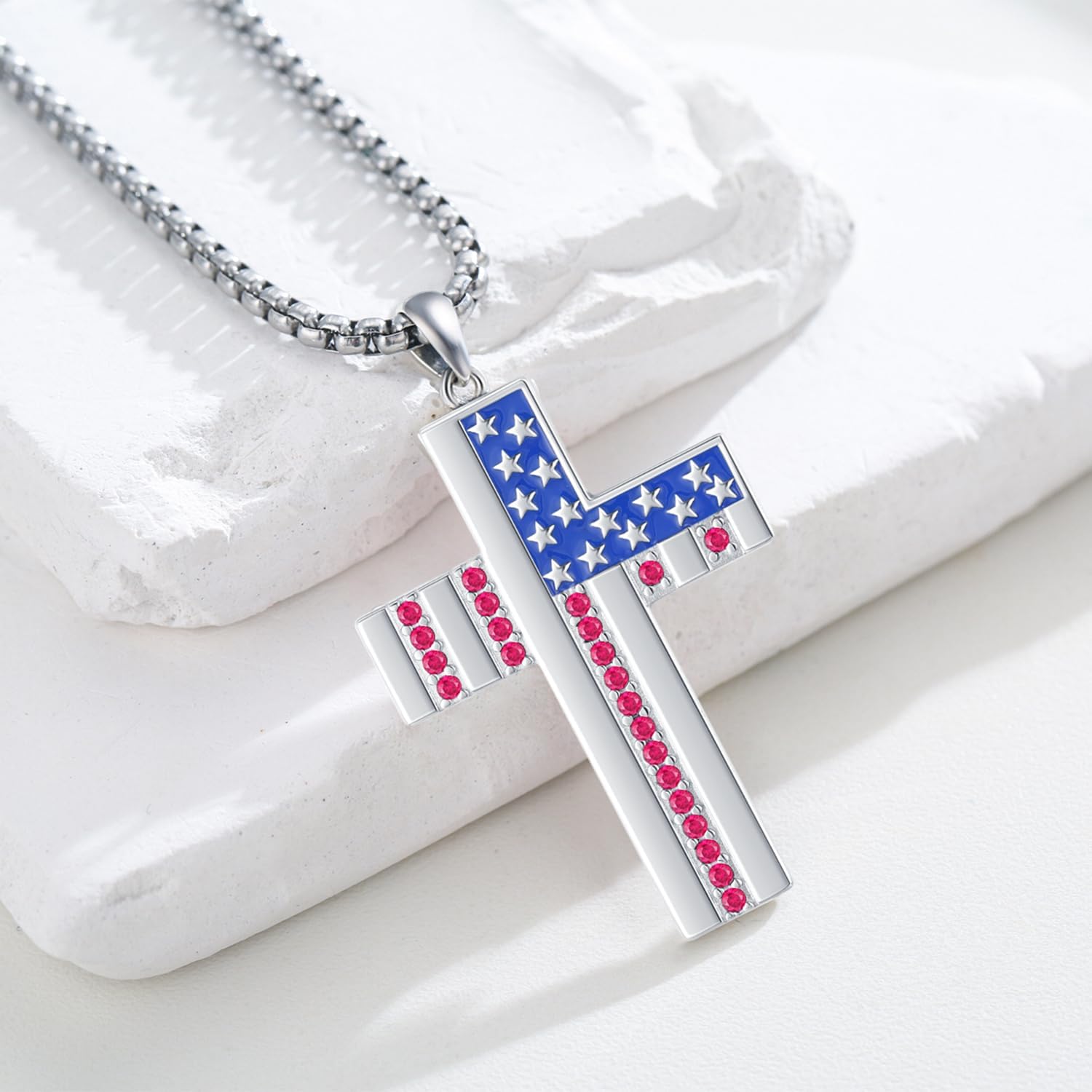 TwoAnts 925 Sterling Silver Religious Cross Pendant Necklace Jewelry Gifts for Men Women - Image 2