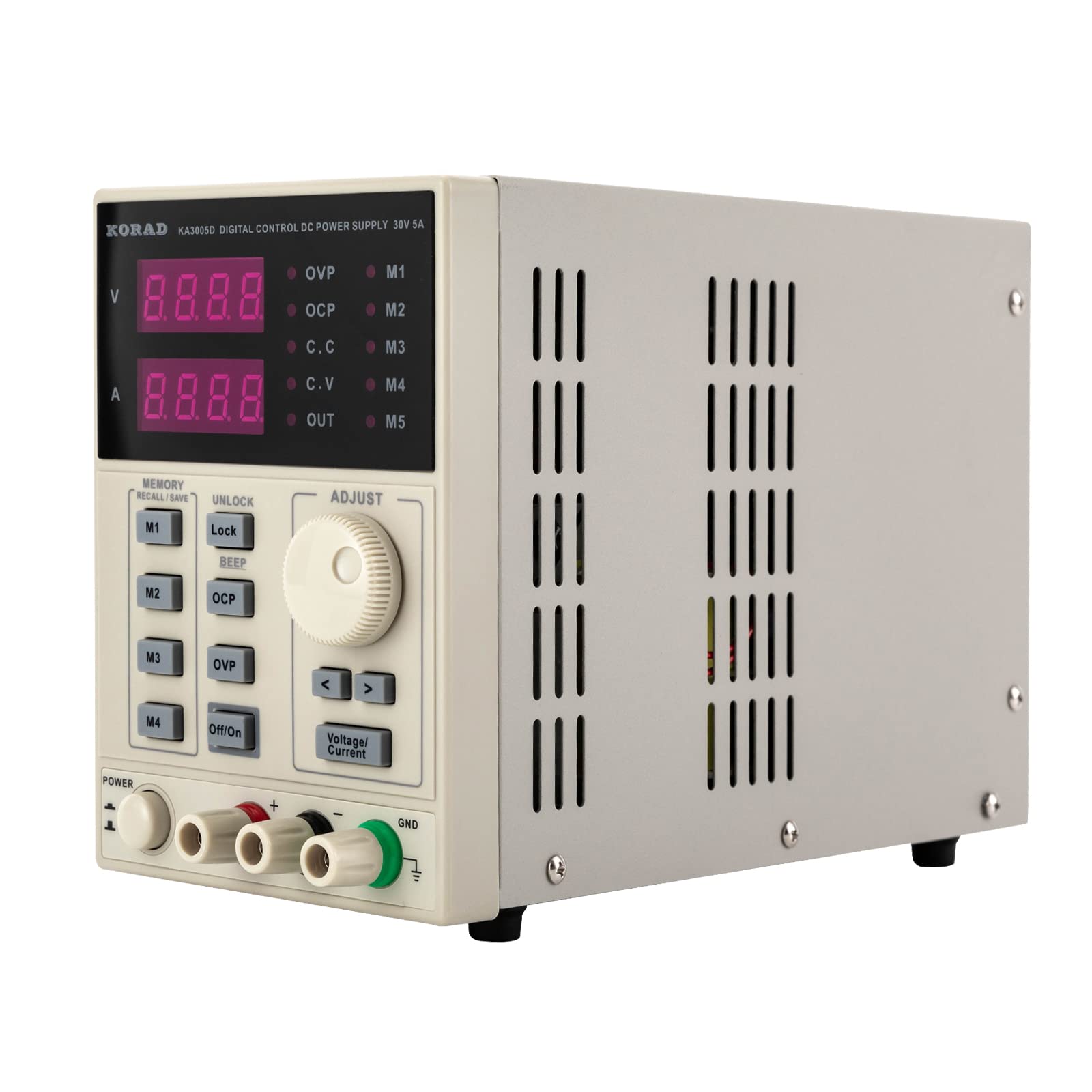 Alimentatore da laboratorio, 0 ~ 30 V, 0 ~ 5 A, DC regolabile, basso rumore, con design programmabile, indicatore LED a 4 cifre per laboratori, scuole, manutenzione elettrolisi
