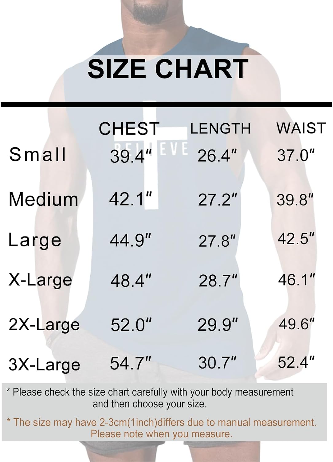 Men's Cotton Graphic Tank Tops Jesus Cross Believe Printed Faith Christian Shirts