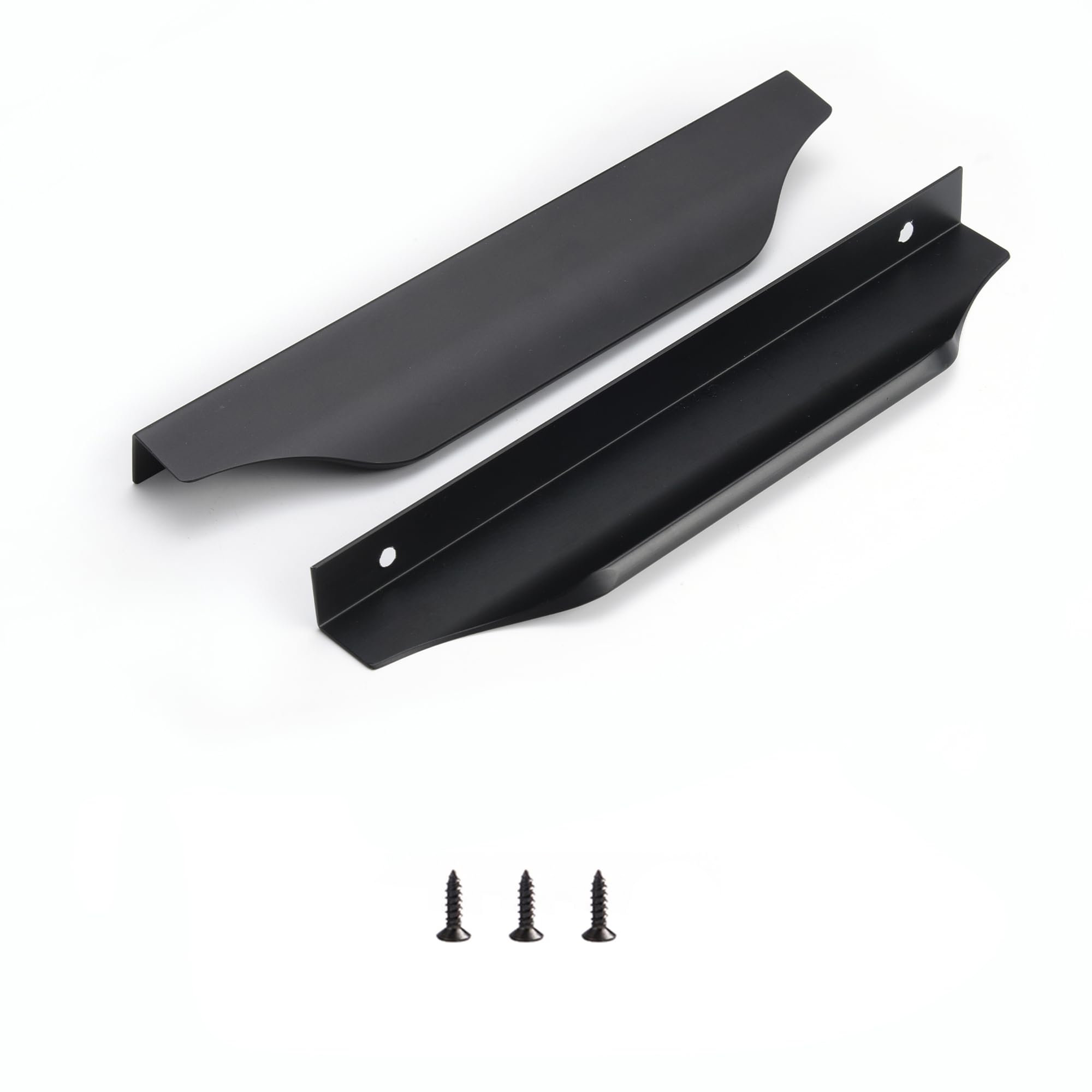 Poignées de porte à profil bas noires 15,2 cm pour cuisine et armoire Lot de 6