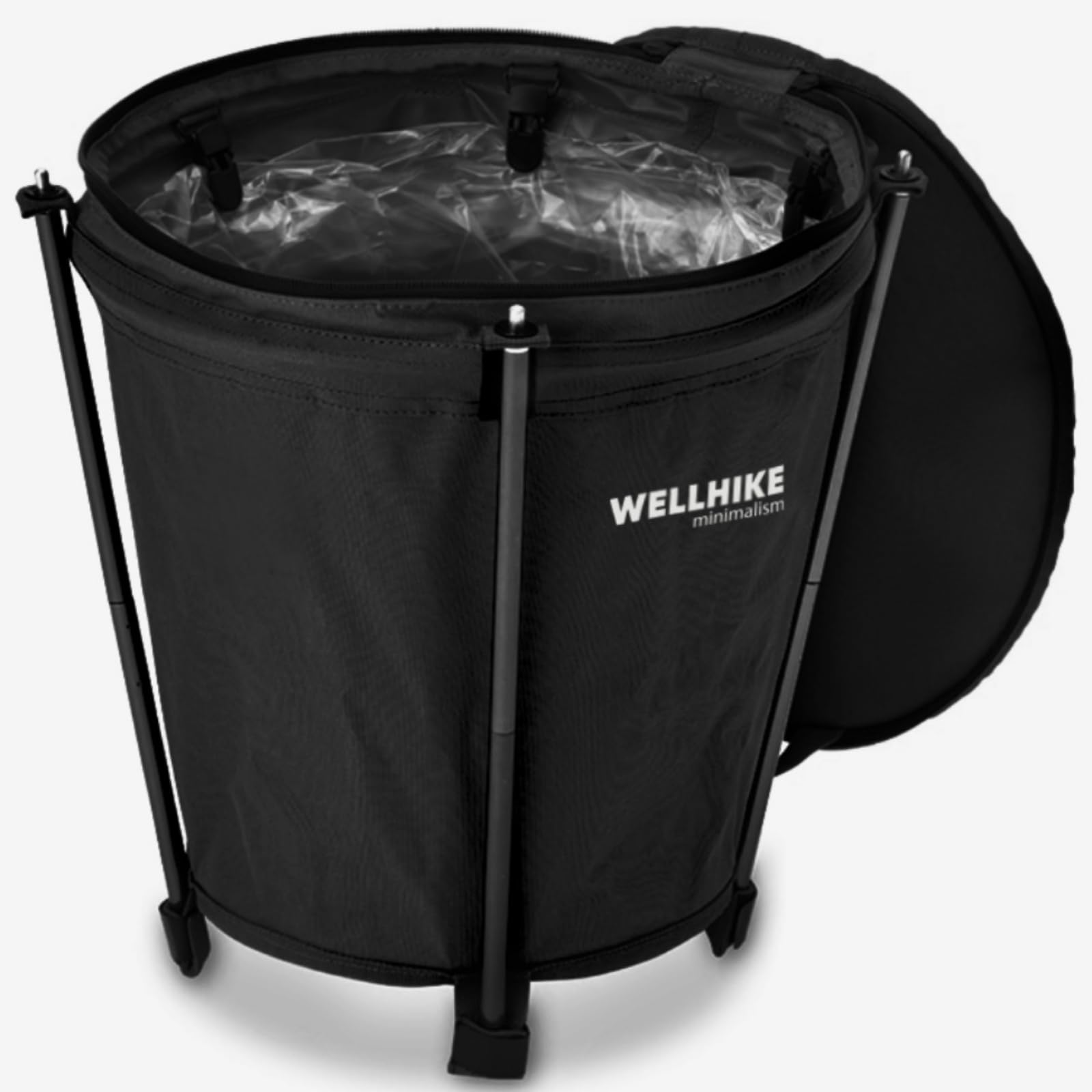 Sharplace Outdoor Faltbarer Mülleimer Klappbarer Abfallbehälter Campingtasche Müllsackhalter mit Innenauskleidung aus PVC Und 600D Gewebe mit Vier Stützstangen