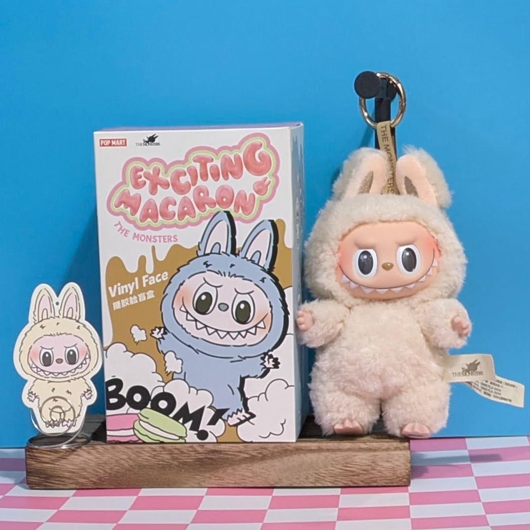 Pop Mart The Monster Labubu - Cara de vinilo con diseño de macarrón