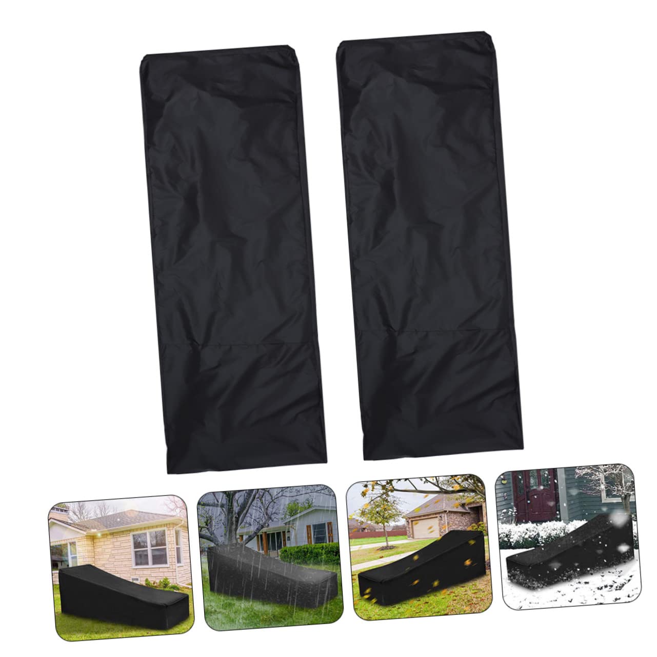 Funda para Tumbona de Exterior Negra de Poliéster, 2 Piezas | Protección contra Suciedad y Humedad, Fácil Limpieza, Apta para Uso en Jardín y Playa