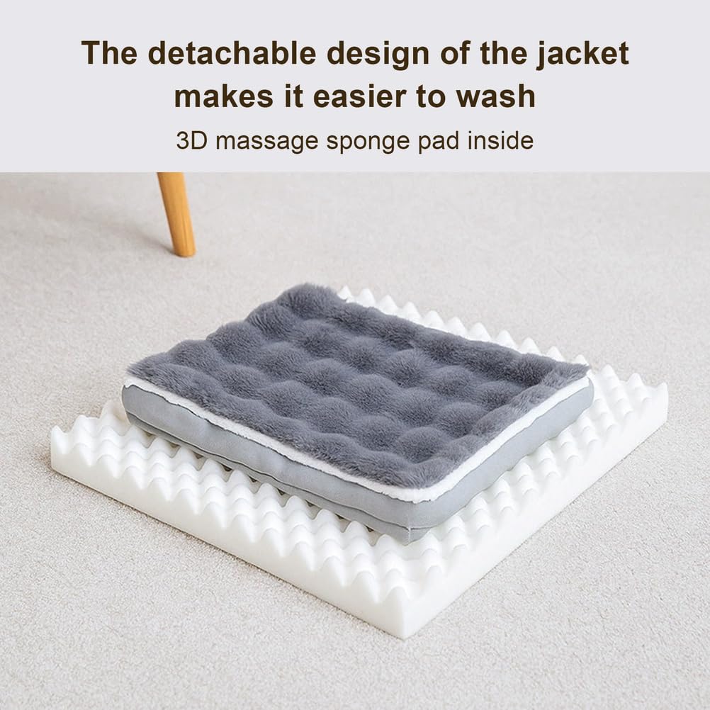 Colchoneta para Perro, Cojín Suave para Perro, Cama para Gatos con Desenfundable Y Lavable, Camas Antideslizantes para Perros, para Gatos Y Perros Medianos Y Pequeños,Gris,M