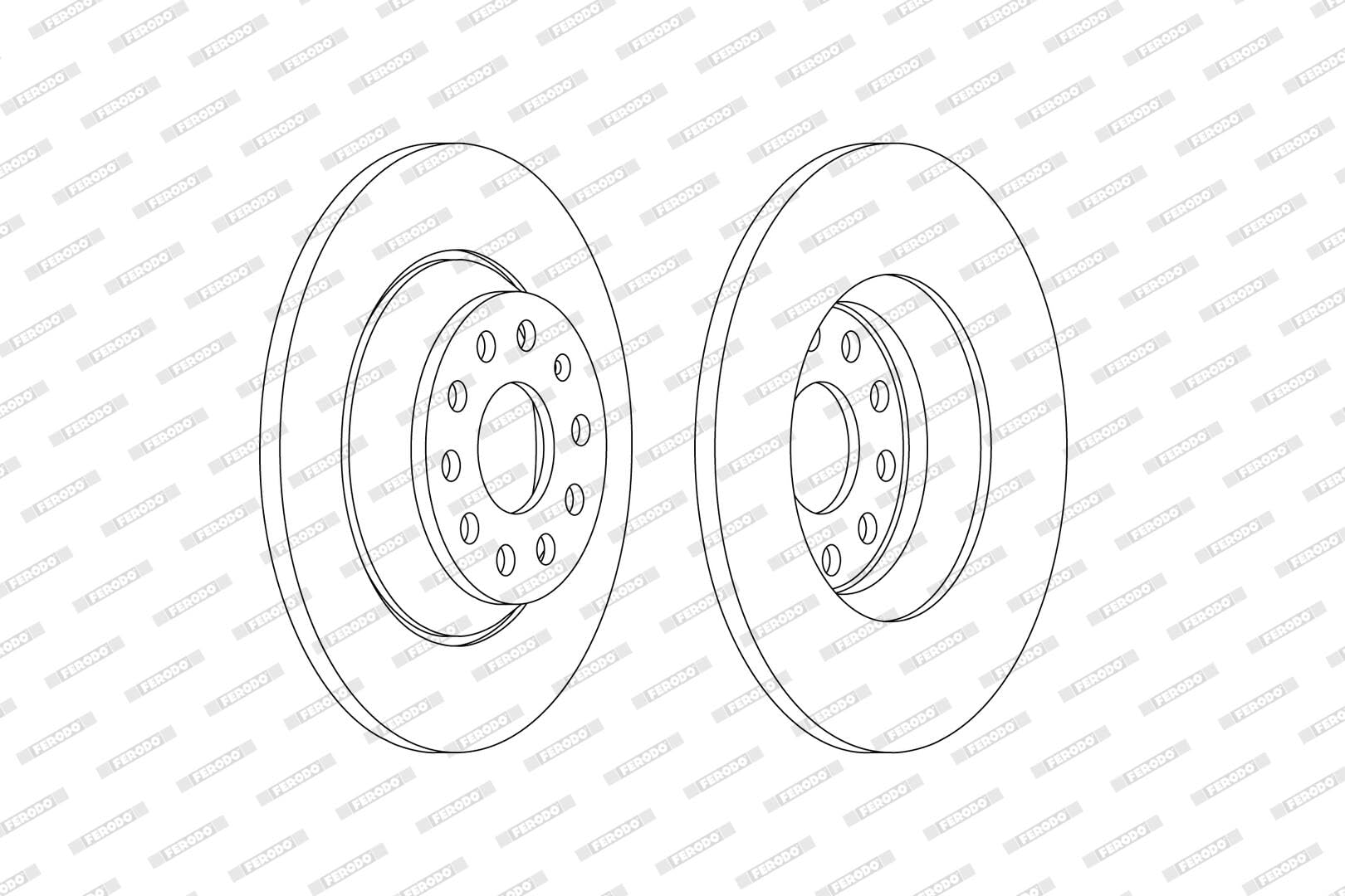 FERODO DDF2506C Coppia Dischi Pst. Audi A3-Q3/ Vw Golf Vii, Set di 2