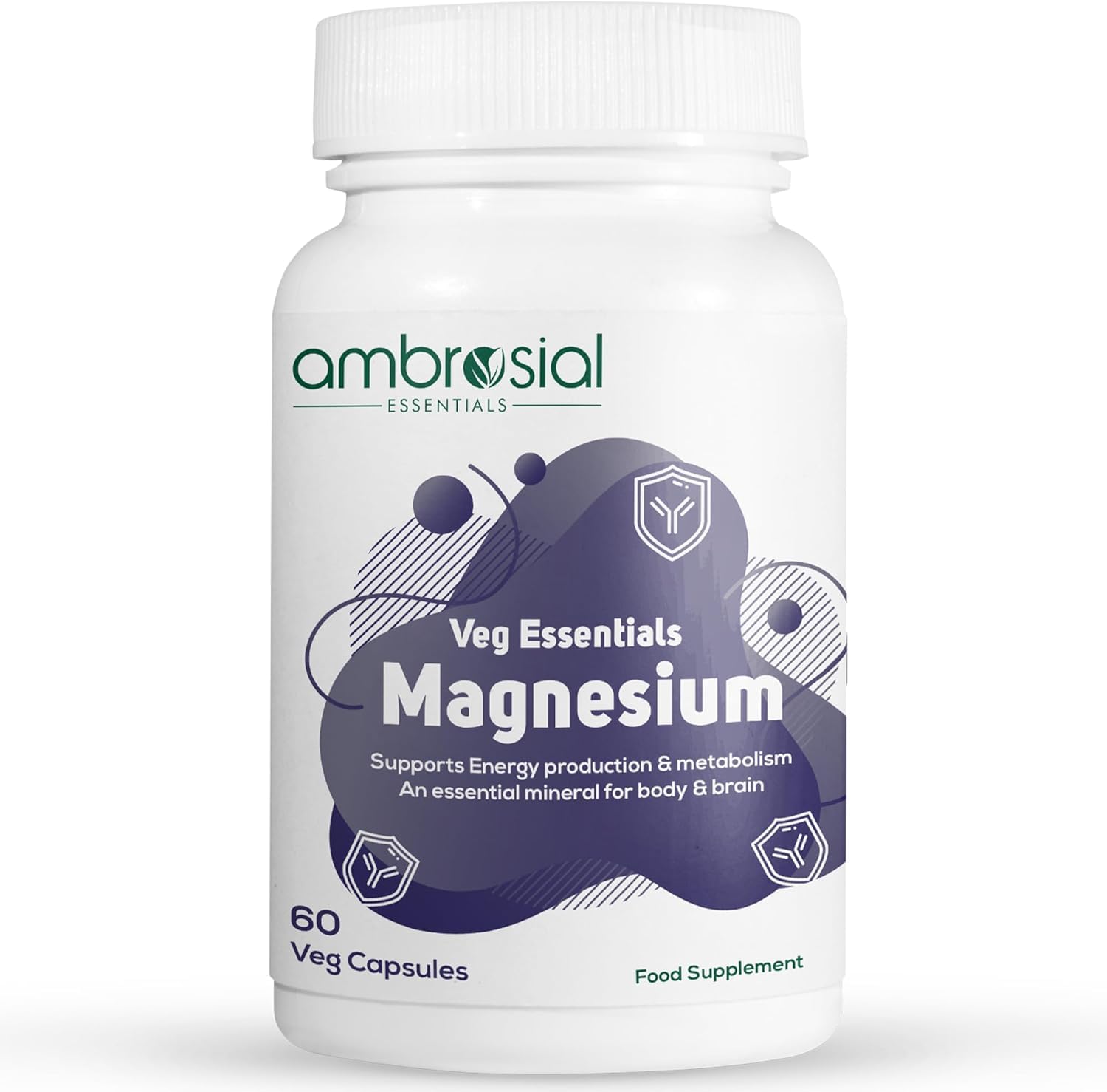 Ambrosial Magnesium Complex Food Supplement | Increases Muscle Functions | Reduces Tiredness | Boosts Energy Levels (pack of 1-60 Capsules)
