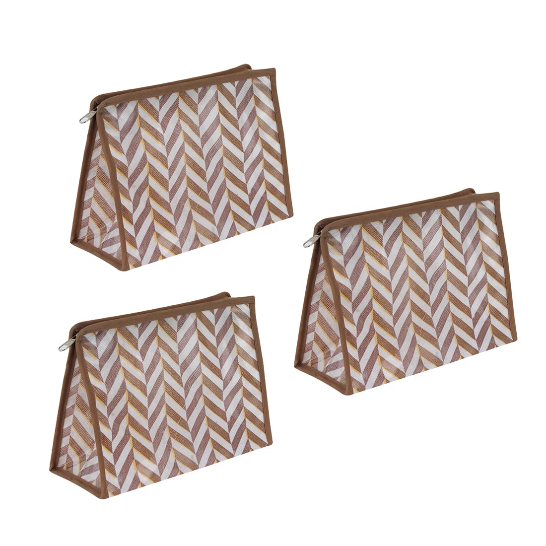 prettykrafts Polyester Compact Plastic Shaving Kit, Makeup Kit Pouch, Organizer for Men and Women (Pack of 3) - Beige-picture-50