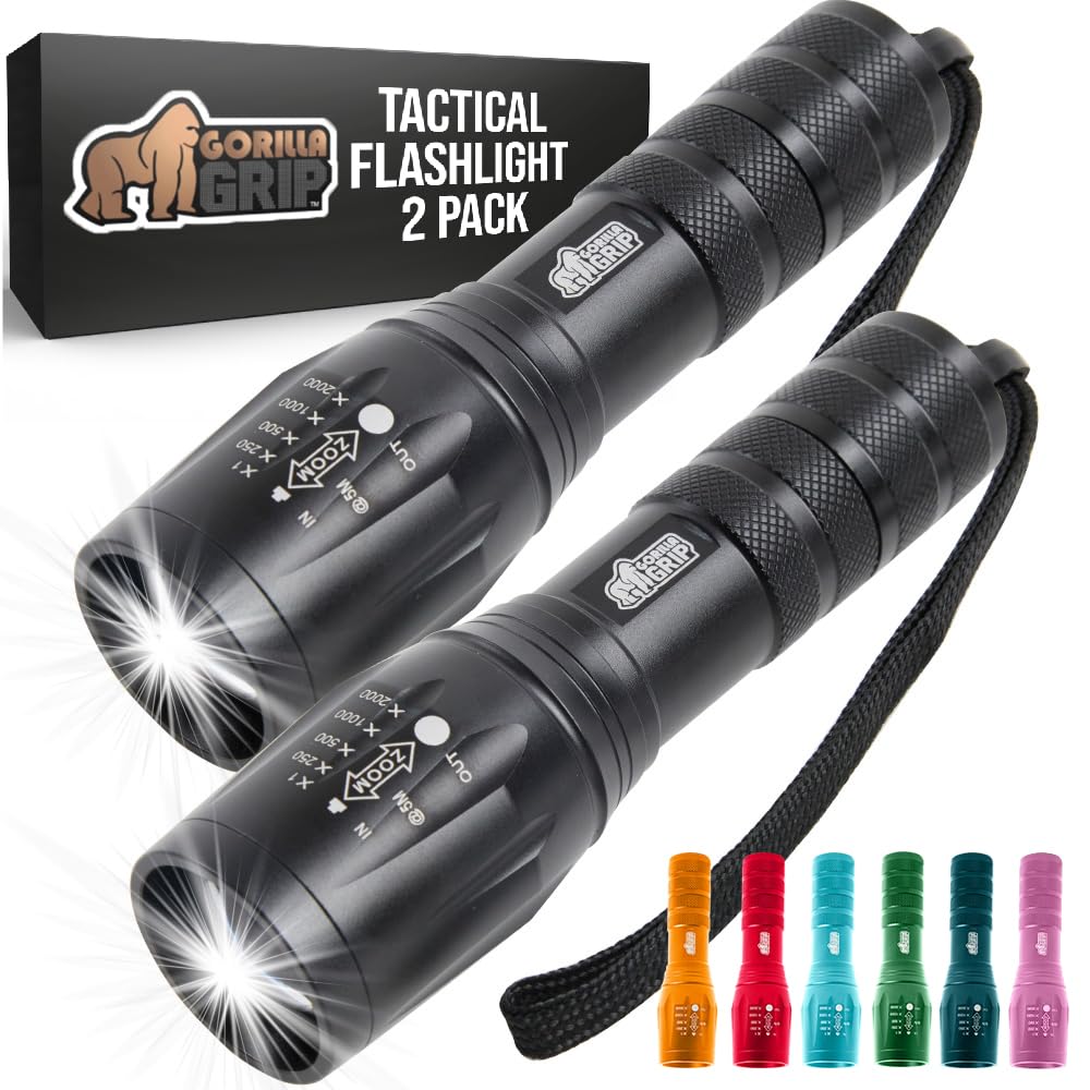Amazon.com: GORILLA GRIP Powerful LED Tactical Flashlight, 750 FT