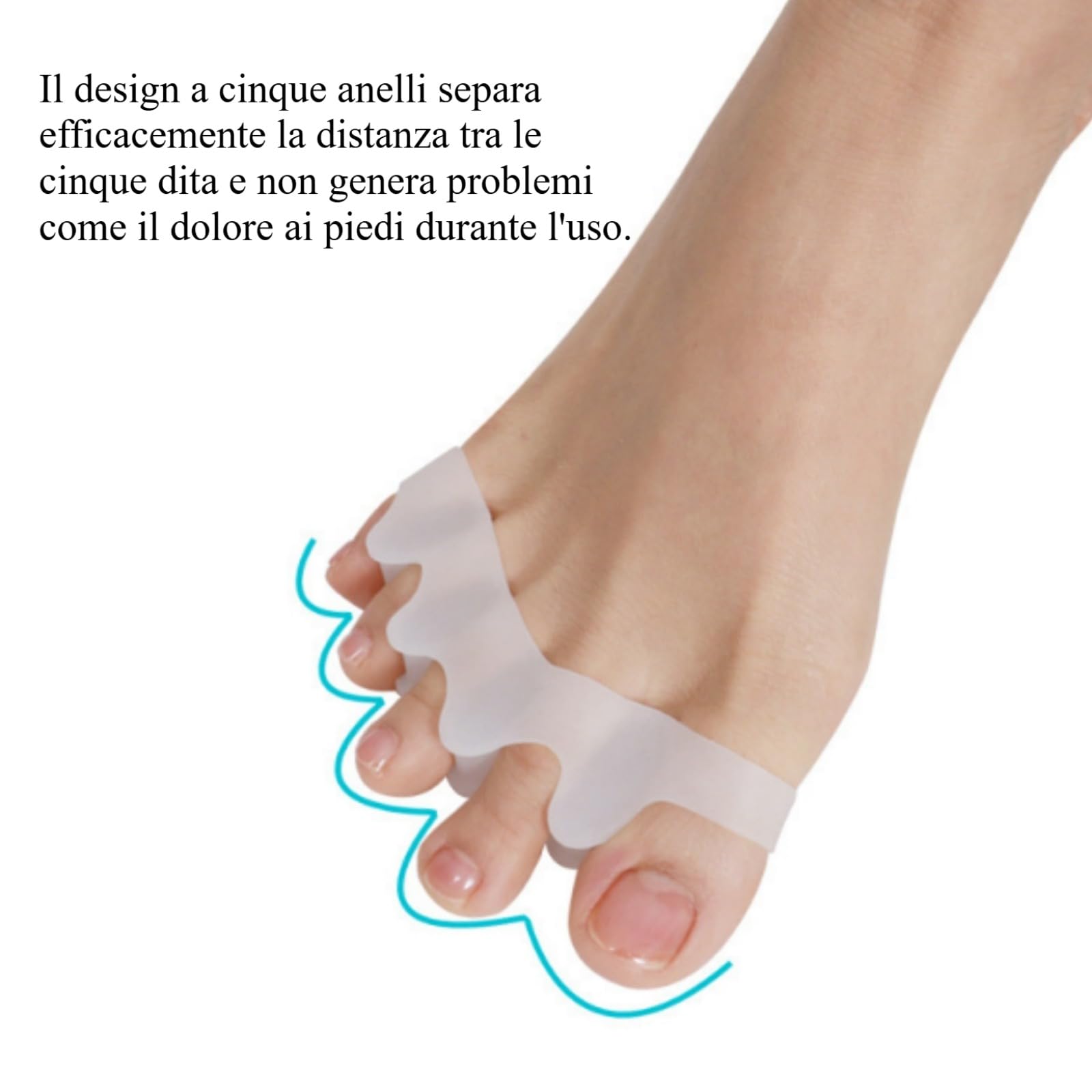 Distanfix Alluce Valgo, Morbido supporto in silicone per uomo e donna, comfort indicato per l'alluce valgo (Beige)