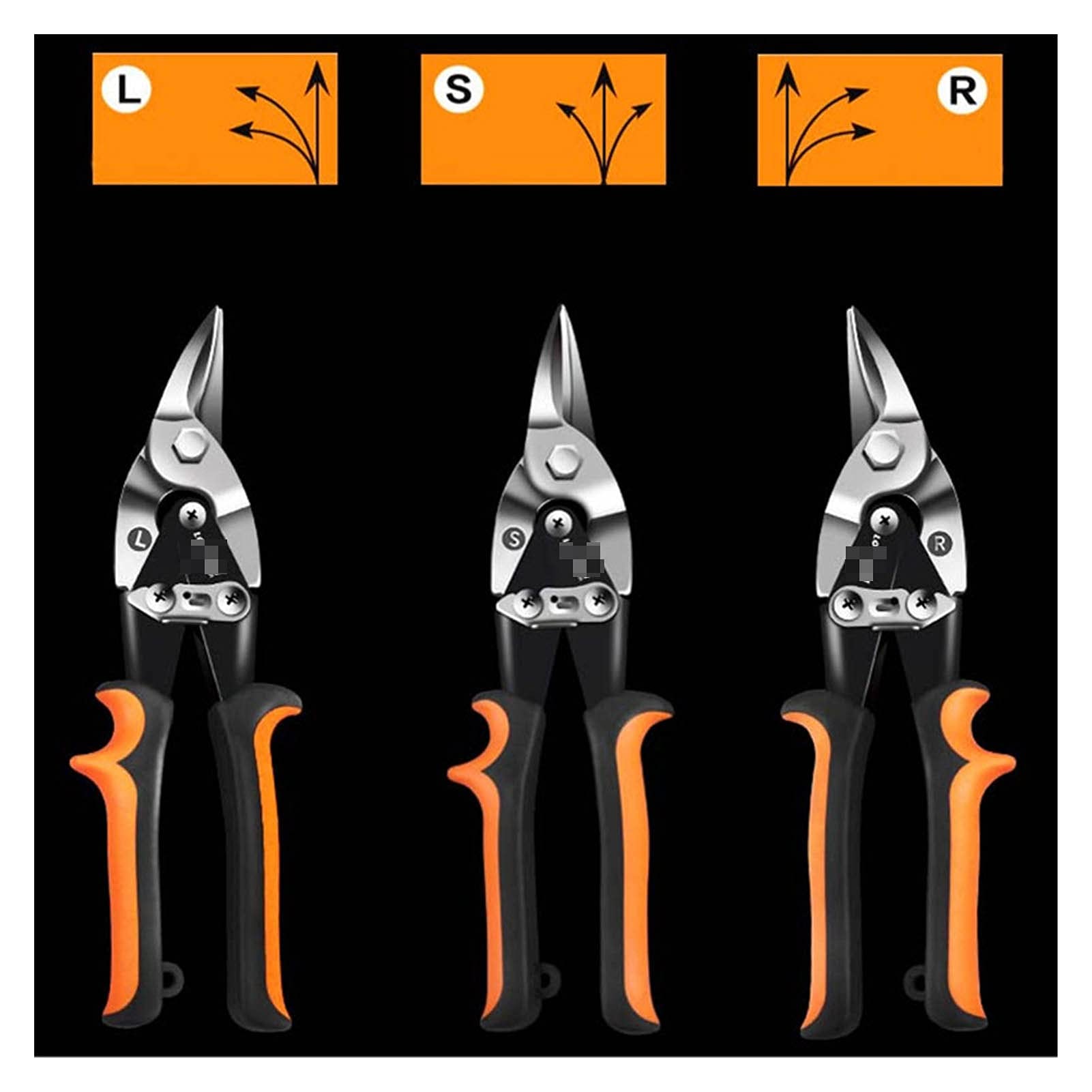 Cortatubos, Tijera de corte de láminas de metal, cortador de tubería de PVC, tijeras industriales profesionales Tijeras de hierro tijeras multiusos Tin Snips(Right Cut(R))