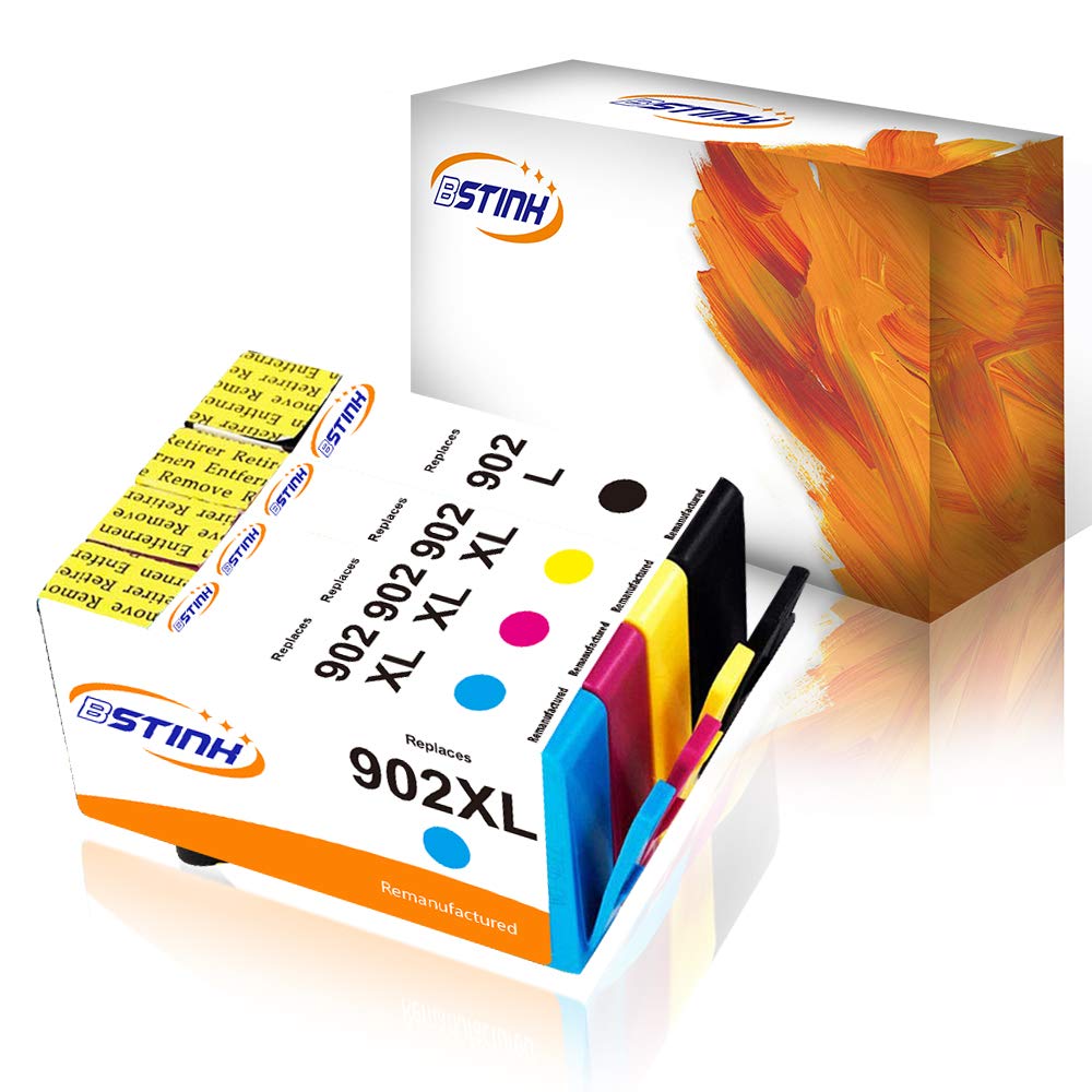 Amazon Com Bstink Remanufactured Ink Cartridge Replacement For Hp 902 902xl Compatible With Hp Officejet Pro 6962 6960 6961 6963 6964 6966 6968 6970 Printer 1 Black 1 Cyan 1 Magenta 1 Yellow 4 Pack Office Products