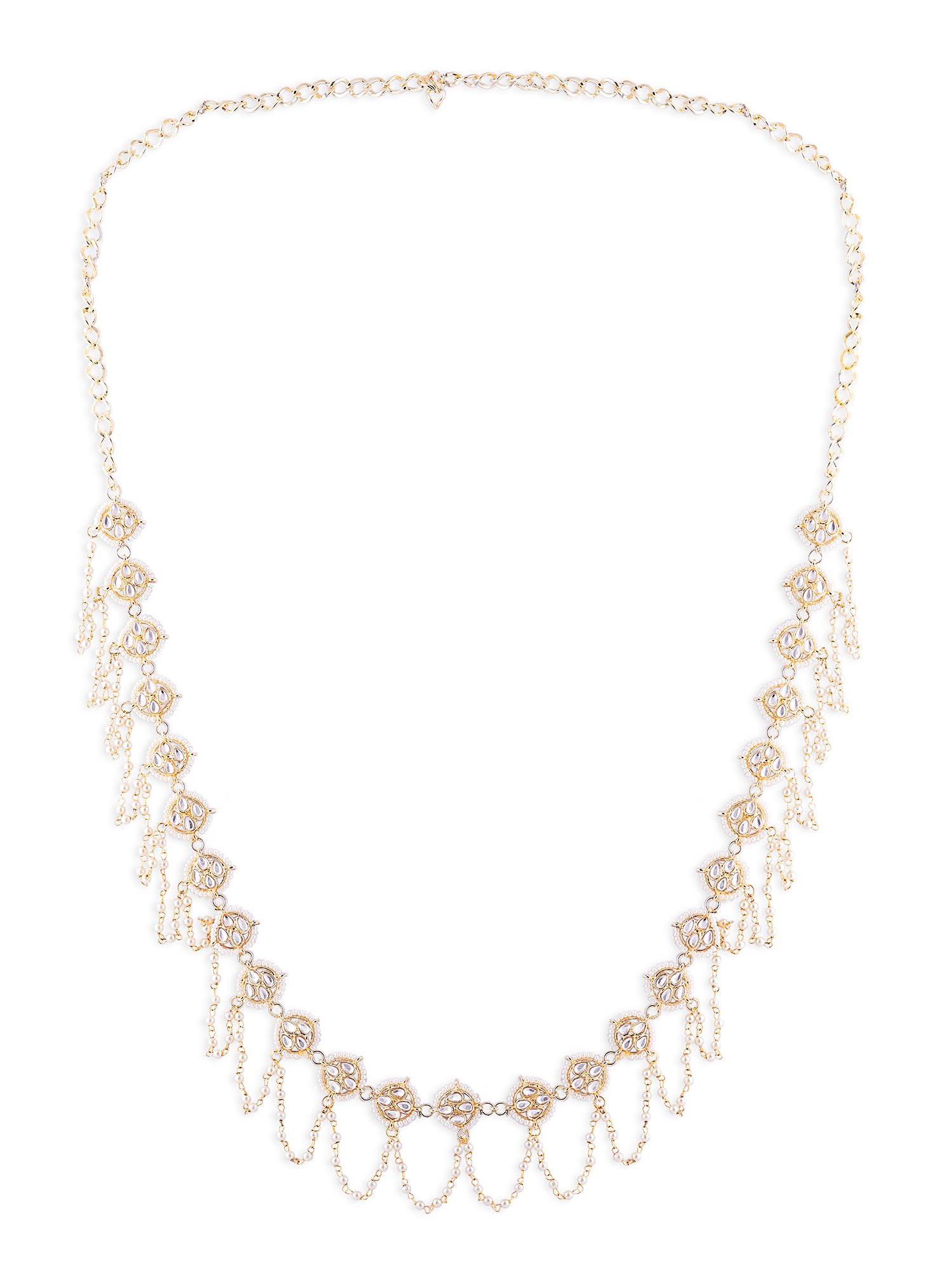 Zaveri Pearls Gold Tone Kundan Embellished Beaded Chain Fringe Bridal Kamarbandh For Women-ZPFK16130 (B0C7C5977S) Amazon Price History, Amazon Price Tracker