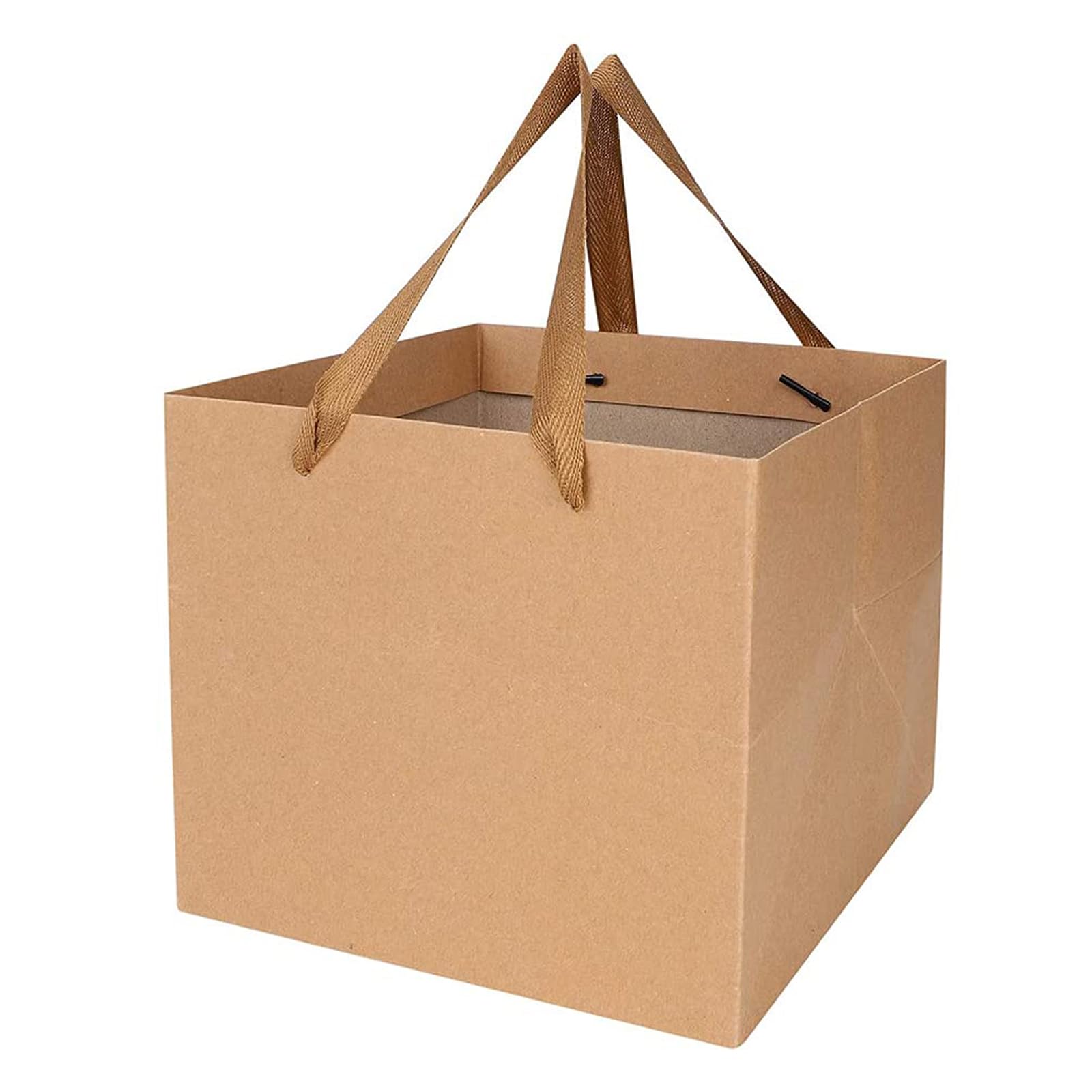 5 Pack Large Square Paper Gift Bags with Handle 30 x 30 x 30cm Gift Tote Kraft Paper Bags Carrier Bag Reusable Shopping Bag for Wedding Christmas Party Favor Birthday Celebration Flowers Cake