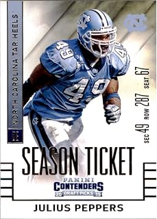 2015 Panini Contenders Draft Picks Season Ticket #56 Julius Peppers Tar Heels