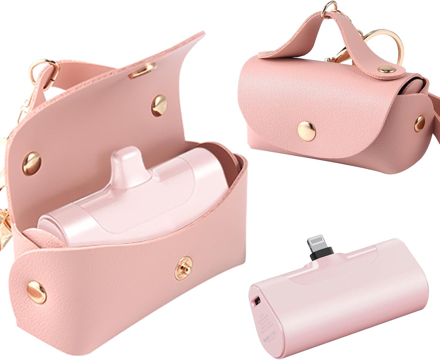 Leayjeen Case Compatible with iWALK/Charmast/Abnoys/VEGER/Taegila Portable Charger 3350mAh, 4500mAh, 4800mAh, Ultra-Compact Mini Cute Power Bank Carrying Case -Pink (Case Only)…