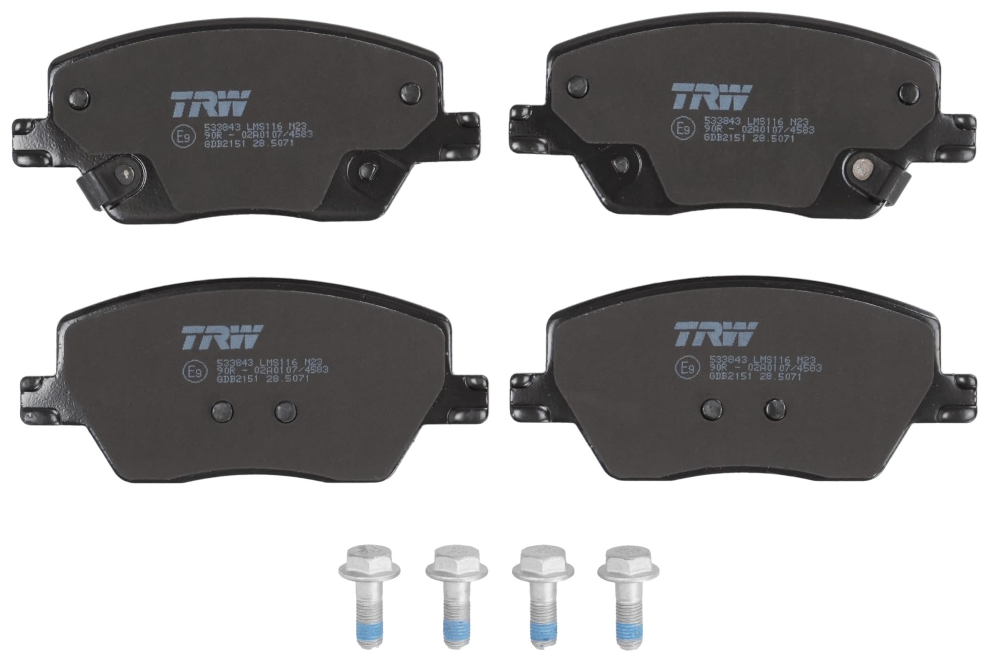 Kit De Plaquettes De Frein TRW GDB2151 Pour Fiat Tipo 2016 – Avant, Avec Indicateur D’usure – Qualité D’origine