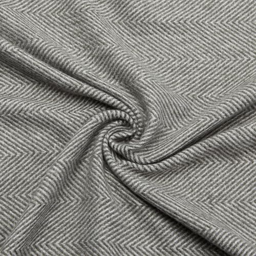 Amazon Basics Cozy Room Décor Throw Blanket, Lightweight, Recycled Polyester, Machine Washable, 50"x 60", Dark Gray and Light Gray Herringbone view 4