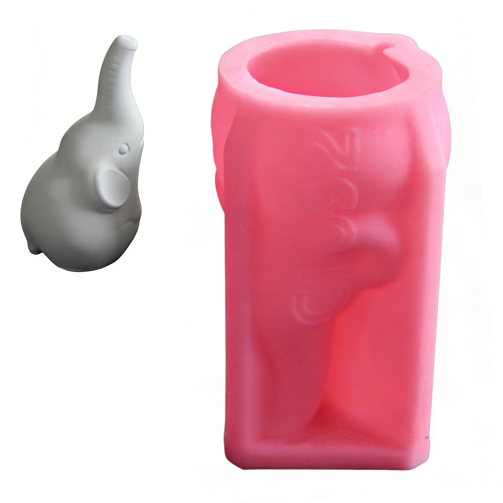 NVOQILIN Creative 3D Elephant Shape Silicone for Making Pen Holders with Plasters Materials Food Grade Silicone