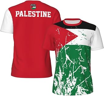 Palestine Flag Grain Sports Jersey T-Shirt 3D Print for Running Cycling Soccer Tennis Fitness Fans Mesh Shirts