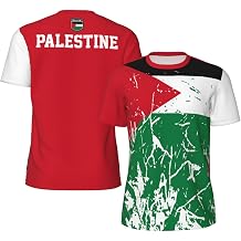 علم فلسطين الحبوب الرياضة جيرسي تي شيرت 3 D طباعة للجري ركوب الدراجات كرة القدم التنس اللياقة البدنية المشجعين شبكة القمصان