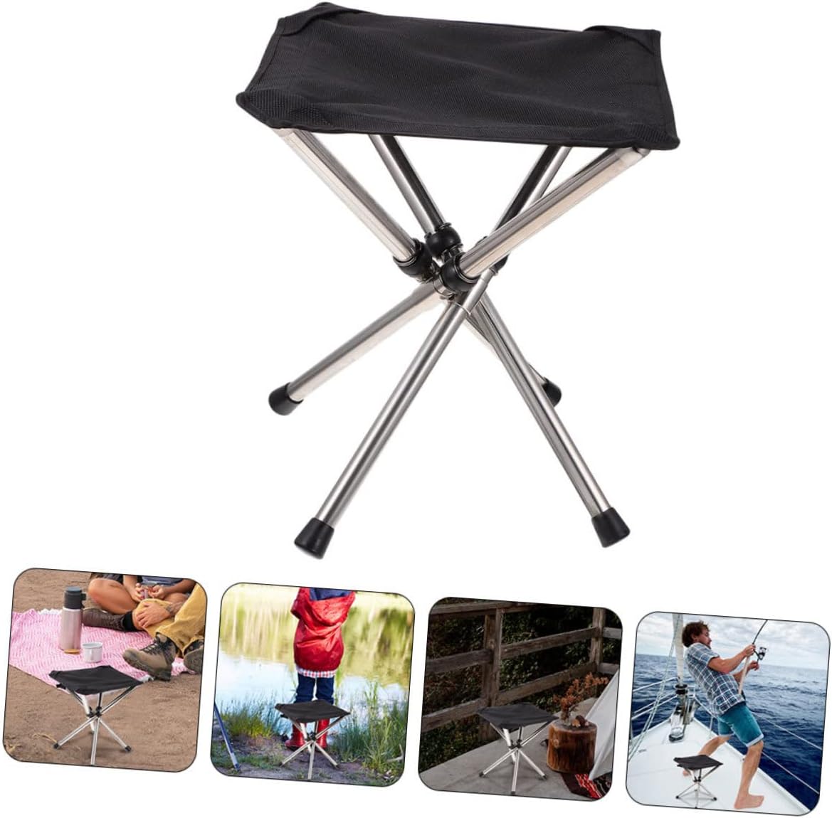 1 Set Portable Folding Stool Upgraded Lightweight Outdoor Fishing Chair Durable Camping Seat for Hiking BBQ Travel and Beach Trips Sturdy with Enhanced Connections