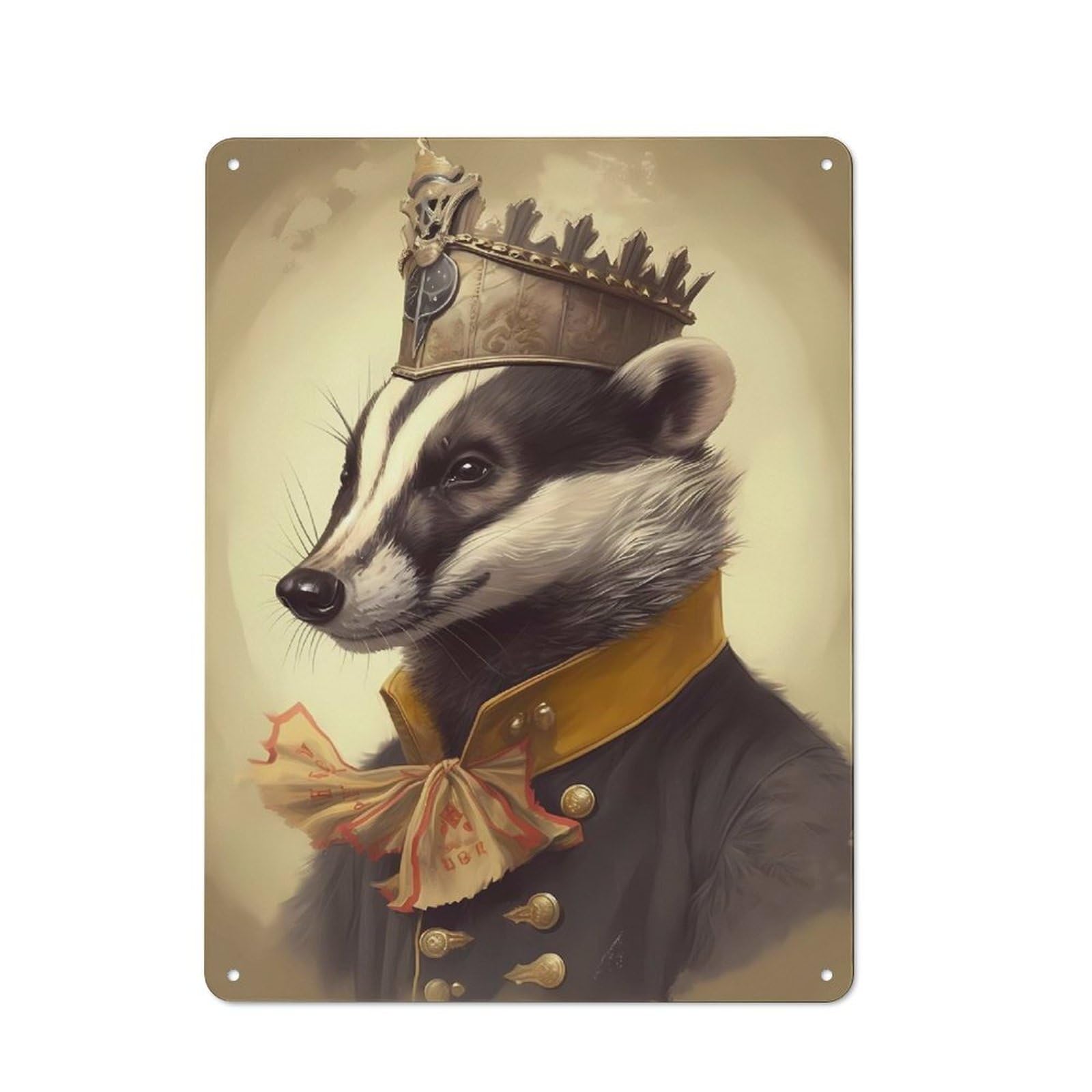 Junmoney Style-18 Badger Fancy Retro Tin Wall Plaque 40X30cm For Hobby Room Or Studio, For Garage, Workshop And Man Cave Decoration