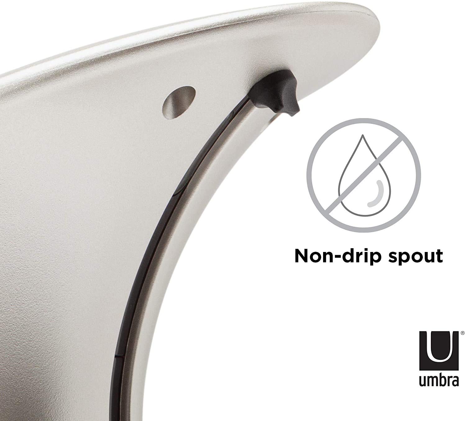 Umbra Otto Automatic Soap Dispenser Touchless, Hands Free Pump for Kitchen or Bathroom, 8.5 OZ, Nickel