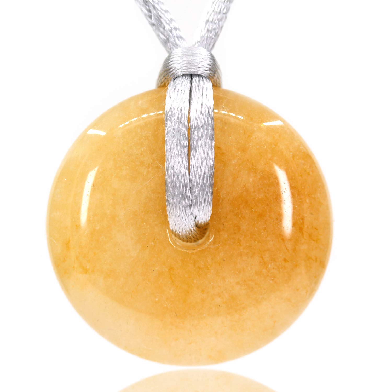 Natural Gemstones Peace Donut 30M Beads Adjustable Braided Macrame Tassels Pendant Unisex