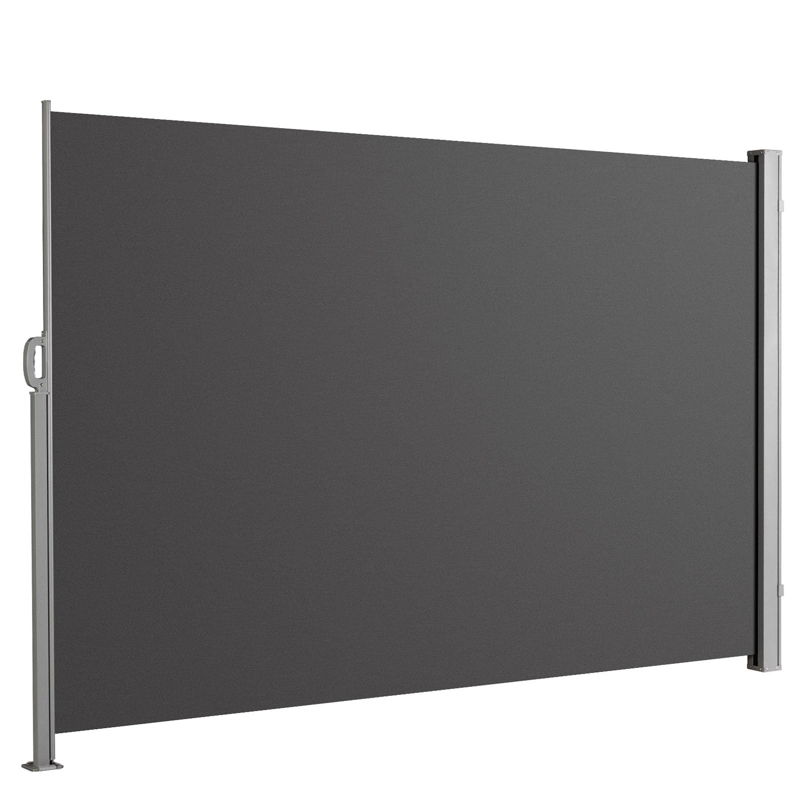 Floordirekt Seitenmarkise aus Aluminium - ausziehbarer Sicht- & Sonnenschutz für Balkon & Terrasse, Polyester 280 g/m² (PU), UV-Schutz UPF50+, mit Bodenhalterung
