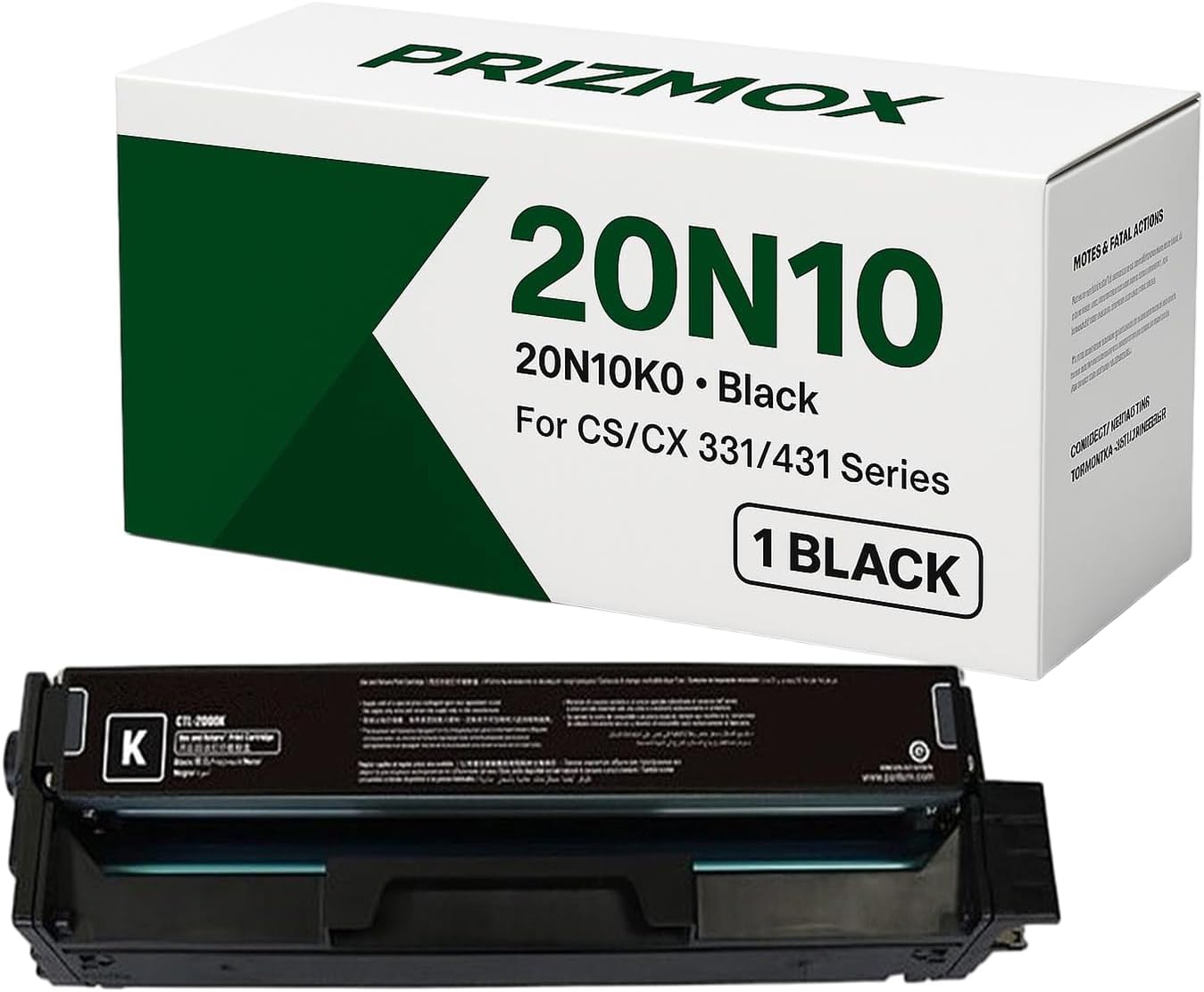 20N10K0 Black High Yield Toner Compatible for Lexmark 20N10K0 20N1XK0 Black Toner Cartridge for CS331dw, CX331adwe, CS431dw, CX431adw Printer(1-Pack)