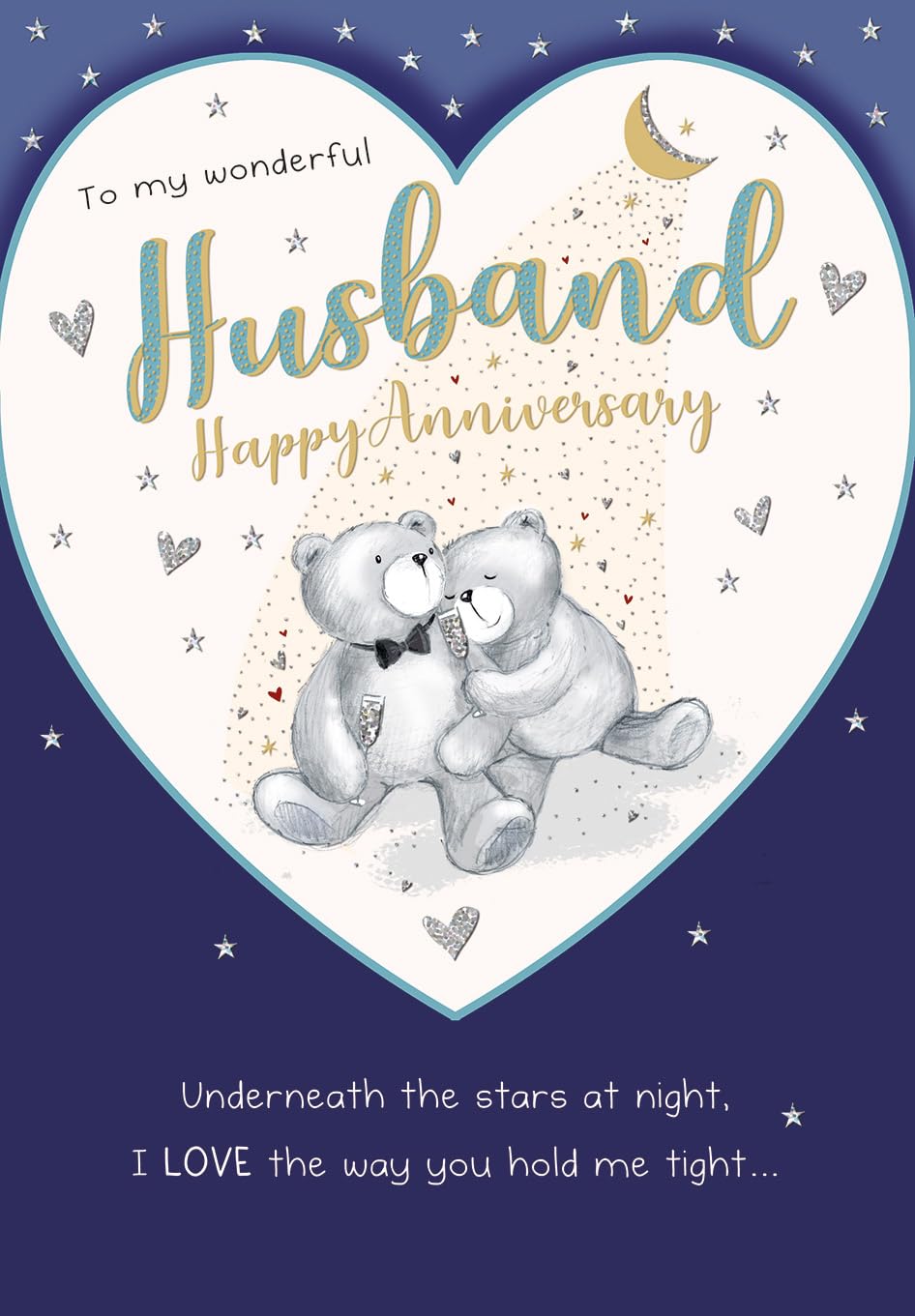 Anniversary Card, To My Wonderful Husband - 9 x 6 inches - Regal Publishing
