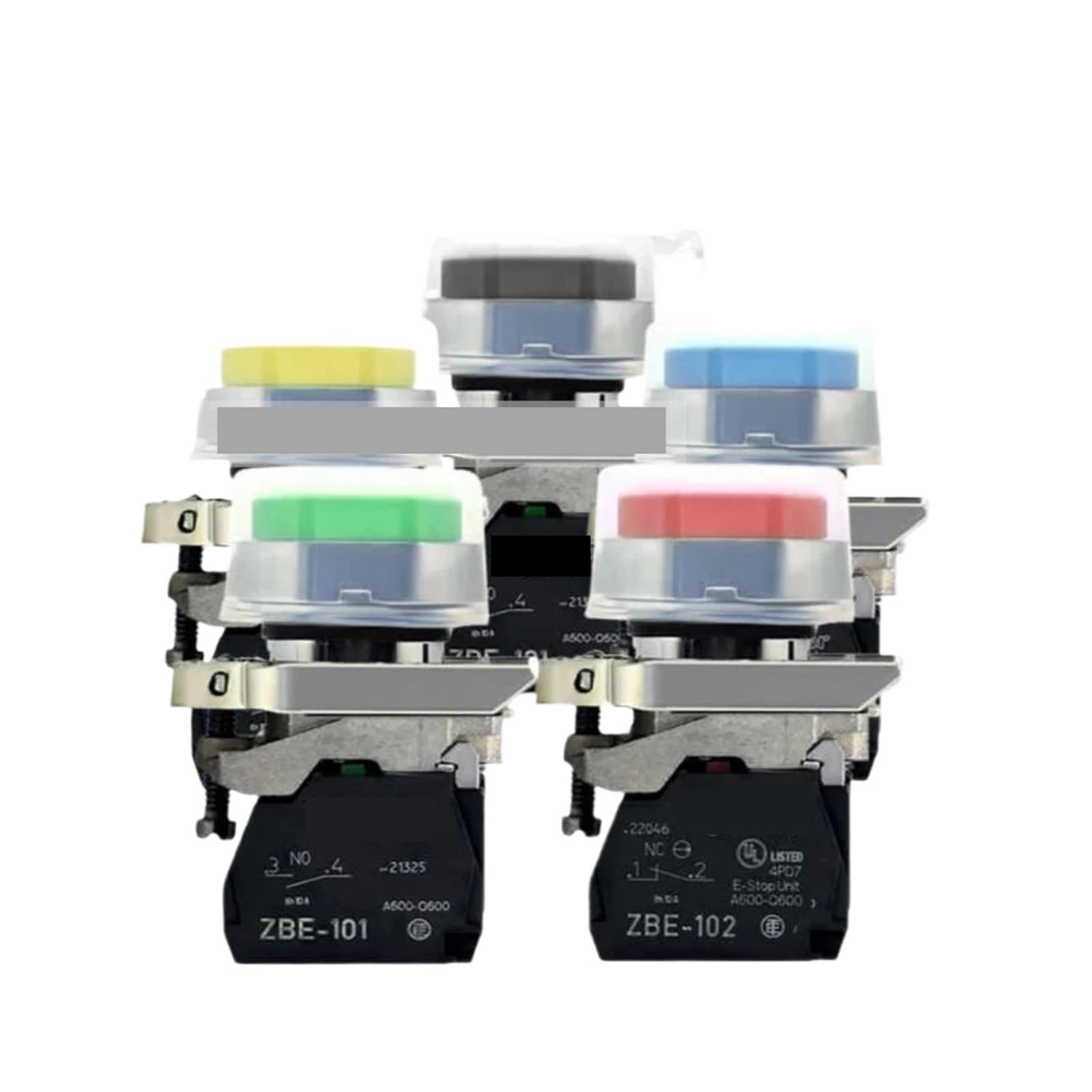 Interrupteur à Bouton-Poussoir robuste en métal XB4BP35 avec contact à rappel