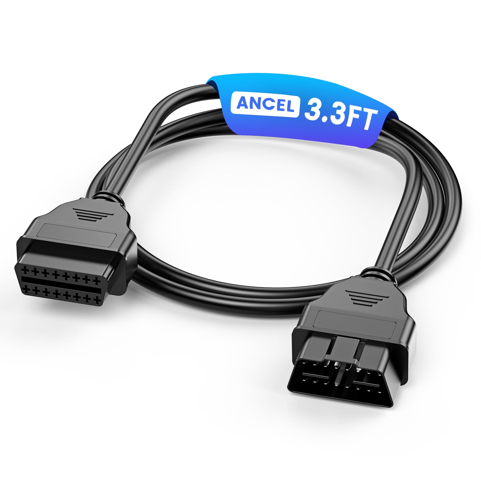 ANCEL OBD2 Scanner Extension Cable 3.3ft/1m, 16 Pin OBDII OBD2 Male to Female Extender Cord, OBD2 Diagnostic Extender Connector for All OBD2 Vehicles