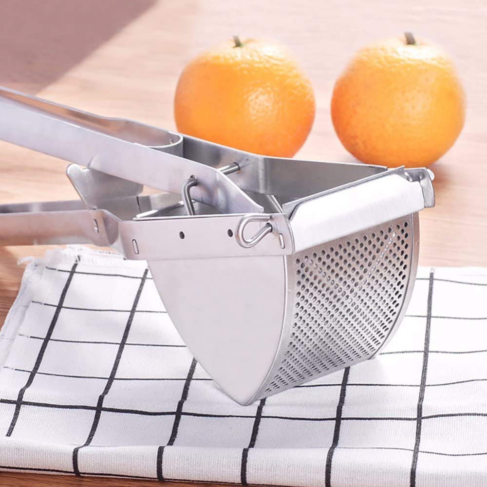 Manueller Entsafter Aus Edelstahl, Kartoffelstampfer - Mehrzweck-Handsieb, Obstkartoffelstampfer, Lebensmittel Und Presse Mit Ergonomischem Griff