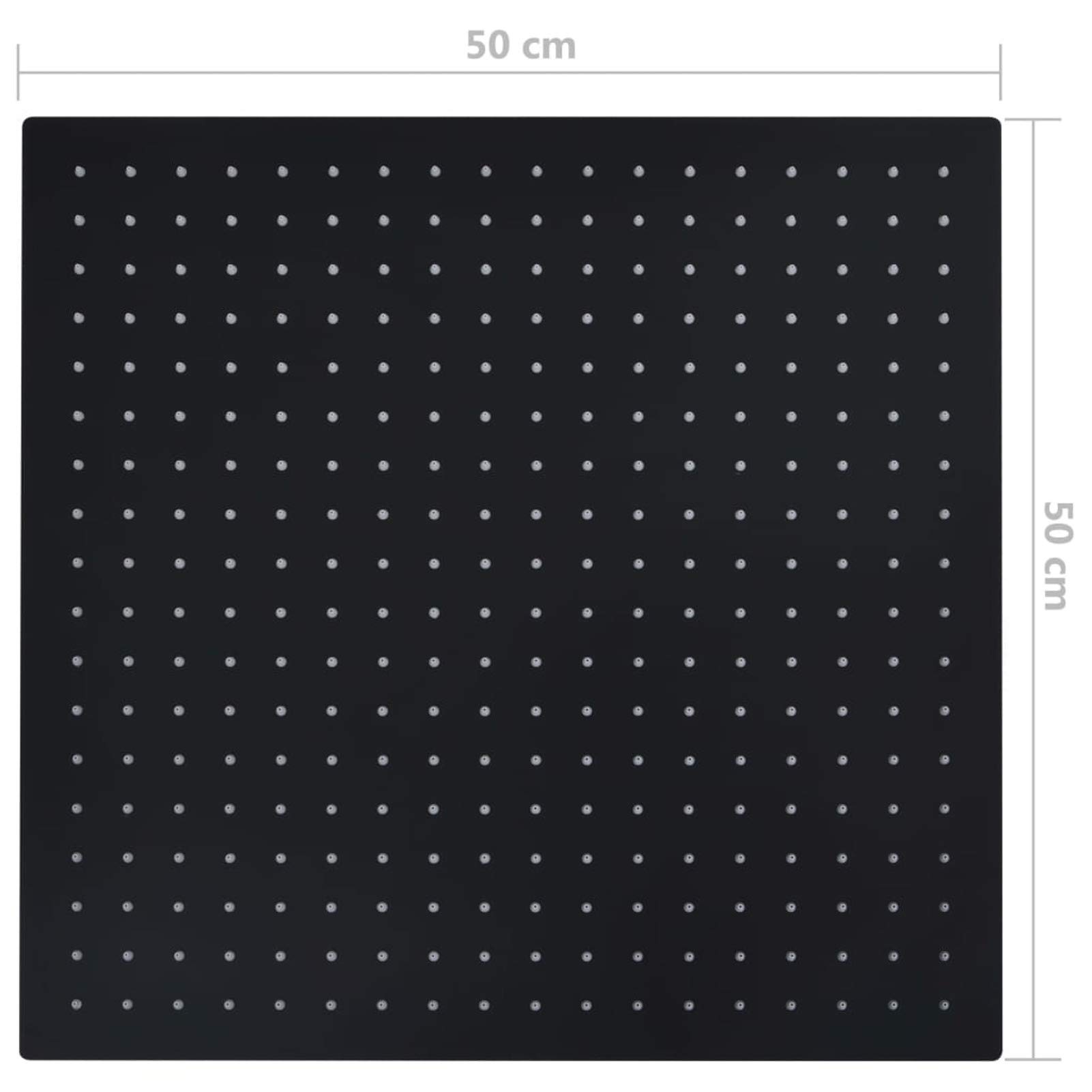 Cabezal ducha efecto lluvia acero inox cuadrado 50x50 cm negro, ShGaxin Rociador Ducha, Ducha Lluvia, Alcachofa Ducha, Duchas De Baño Alcachofa Lluvia, Recambios Columna Ducha