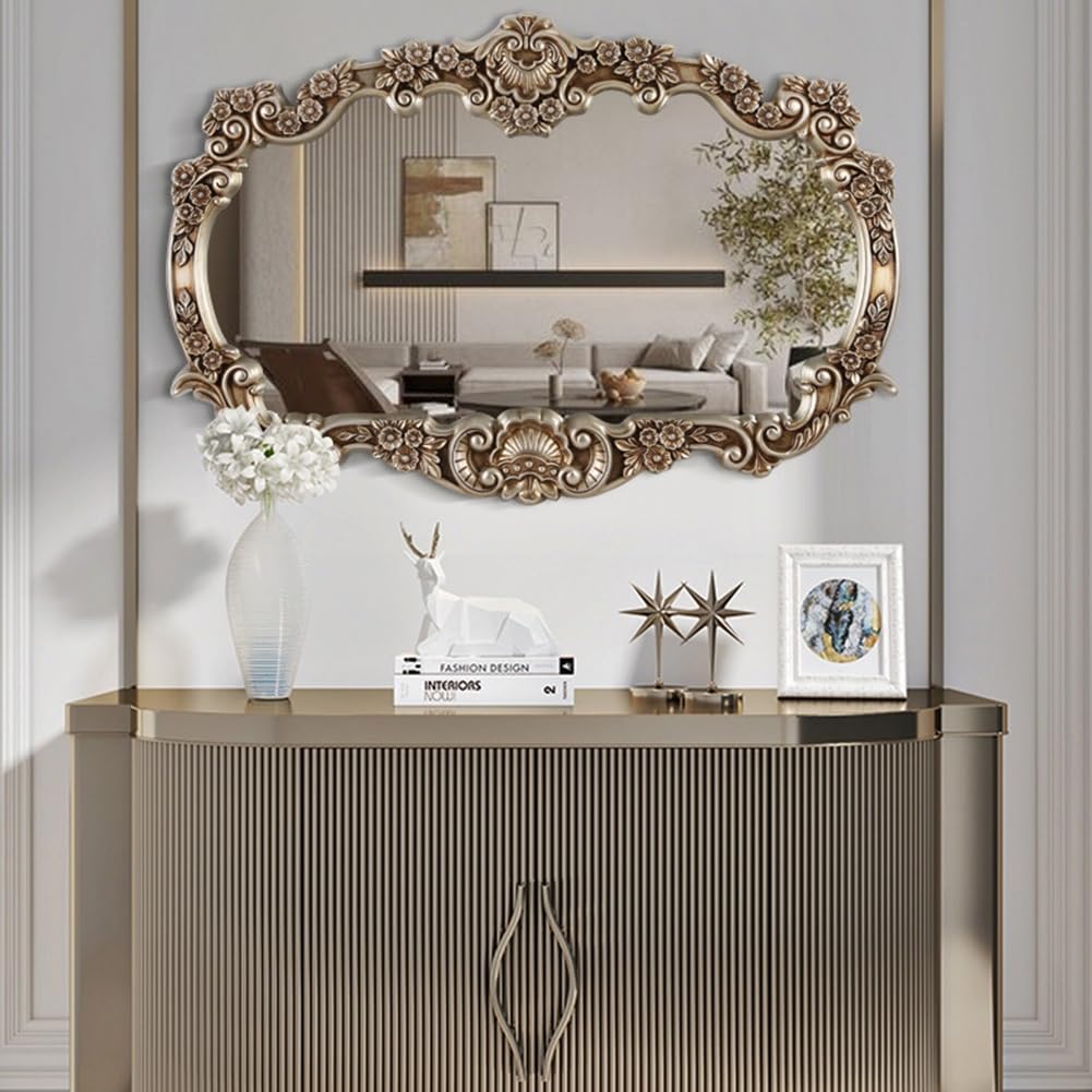 Extra Large Framed Baroque Decorative Mirror, 115x78cm/45x31