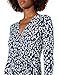 Lark & Ro Women's Classic Long Sleeve Wrap Dress, Navy White Mini Floral , Large