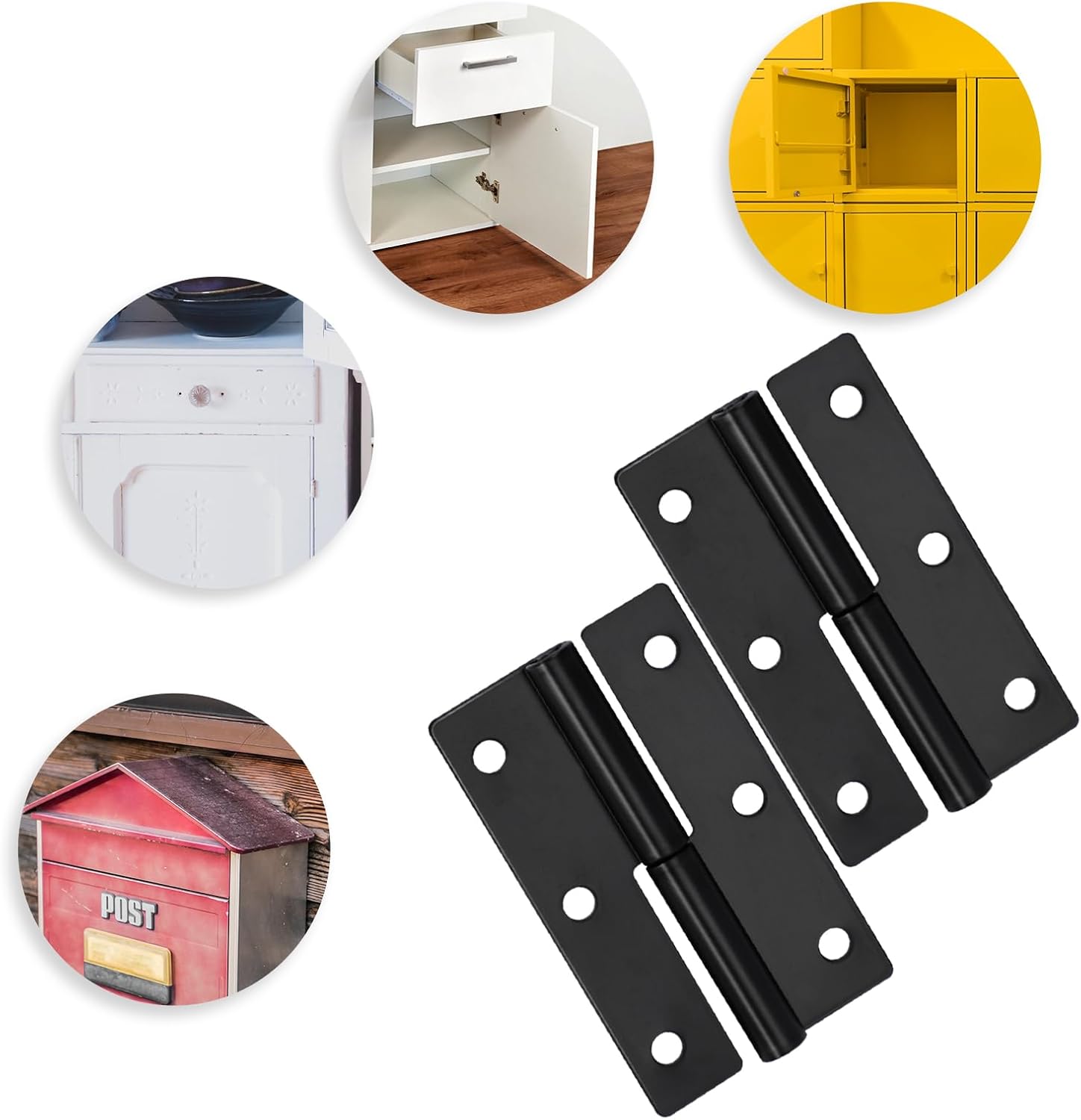 2 PCS Black Lift Off Hinge 2.5Inch Stainless Steel Detachable Small Lift Off Hinges Right Handed Slip Joint Flag Hinges Rising Butt Cabinet Door Hinges