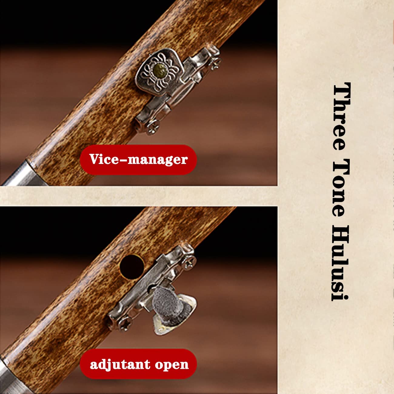 Hulusi Übungsinstrument C-Taste B Anfänger Hulusi Schüler-Kürbisflöte Für Kinder Nationales Blasinstrument Flöte Weicher Klang Und Langlebig (Color : BrownB, S : C-Key)