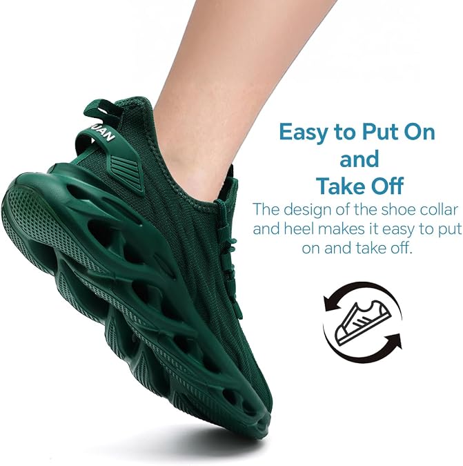 Workout Shoes for Women - Slip-On Tennis & Running Sneakers Lightweight Breathable Non-Slip Gym Training Shoes