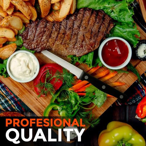 ZYBUX - Steak Knives Set of 8 - Dishwasher Safe Steak Knives Stainless Steak Knife Serrated - Dinner Knives - Image 5